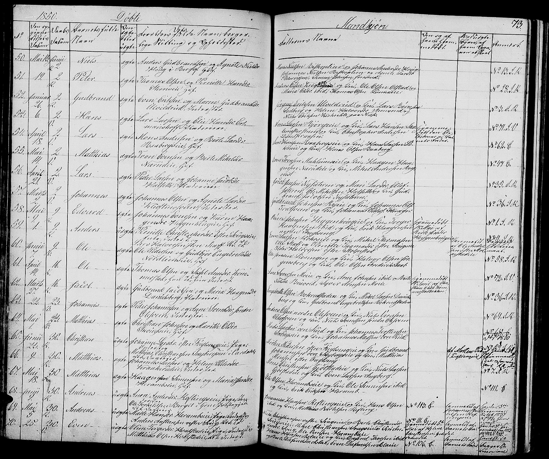 Ringsaker prestekontor, SAH/PREST-014/L/La/L0005: Parish register (copy) no. 5, 1839-1850, p. 73