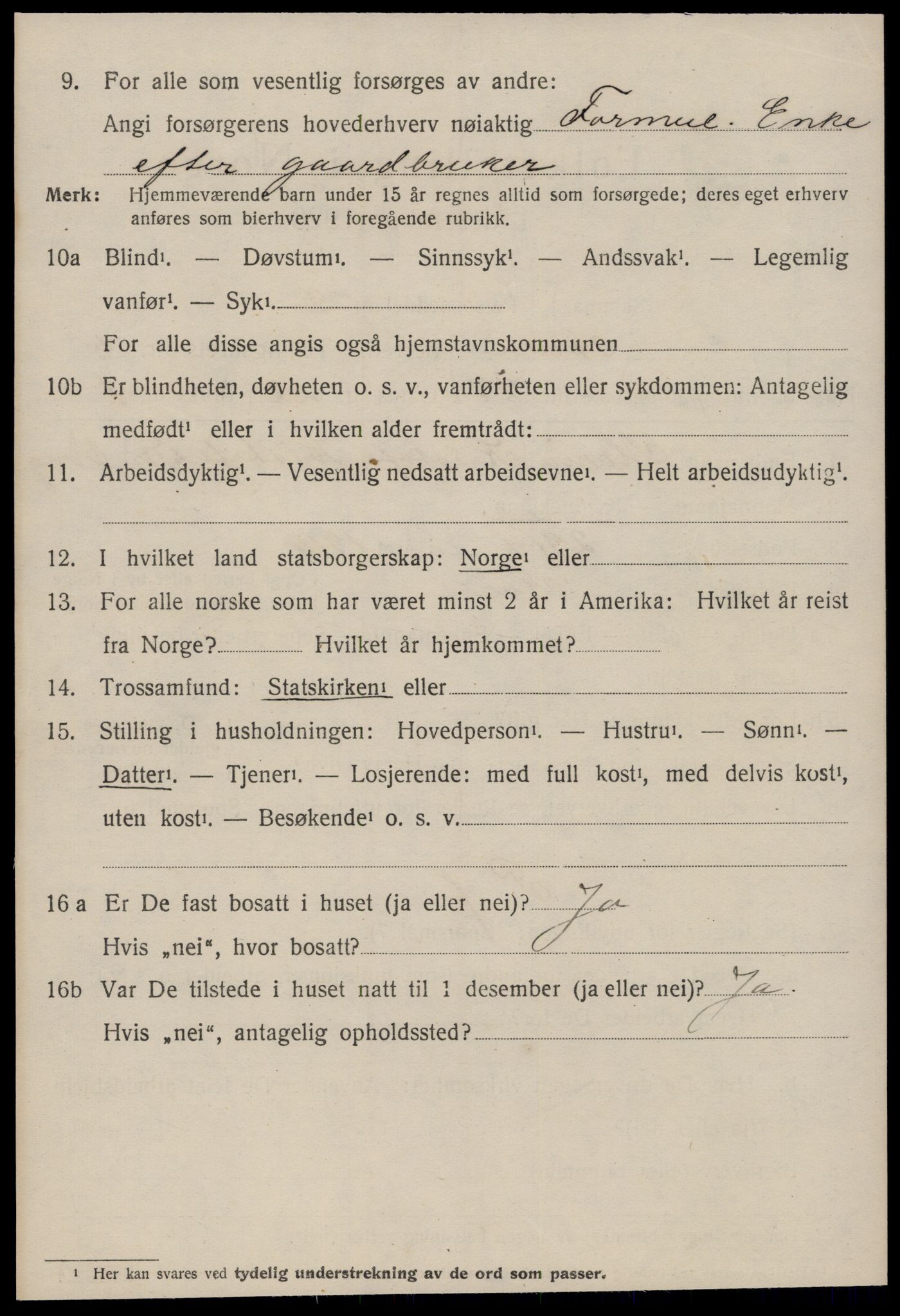 SAT, 1920 census for Aure, 1920, p. 2453