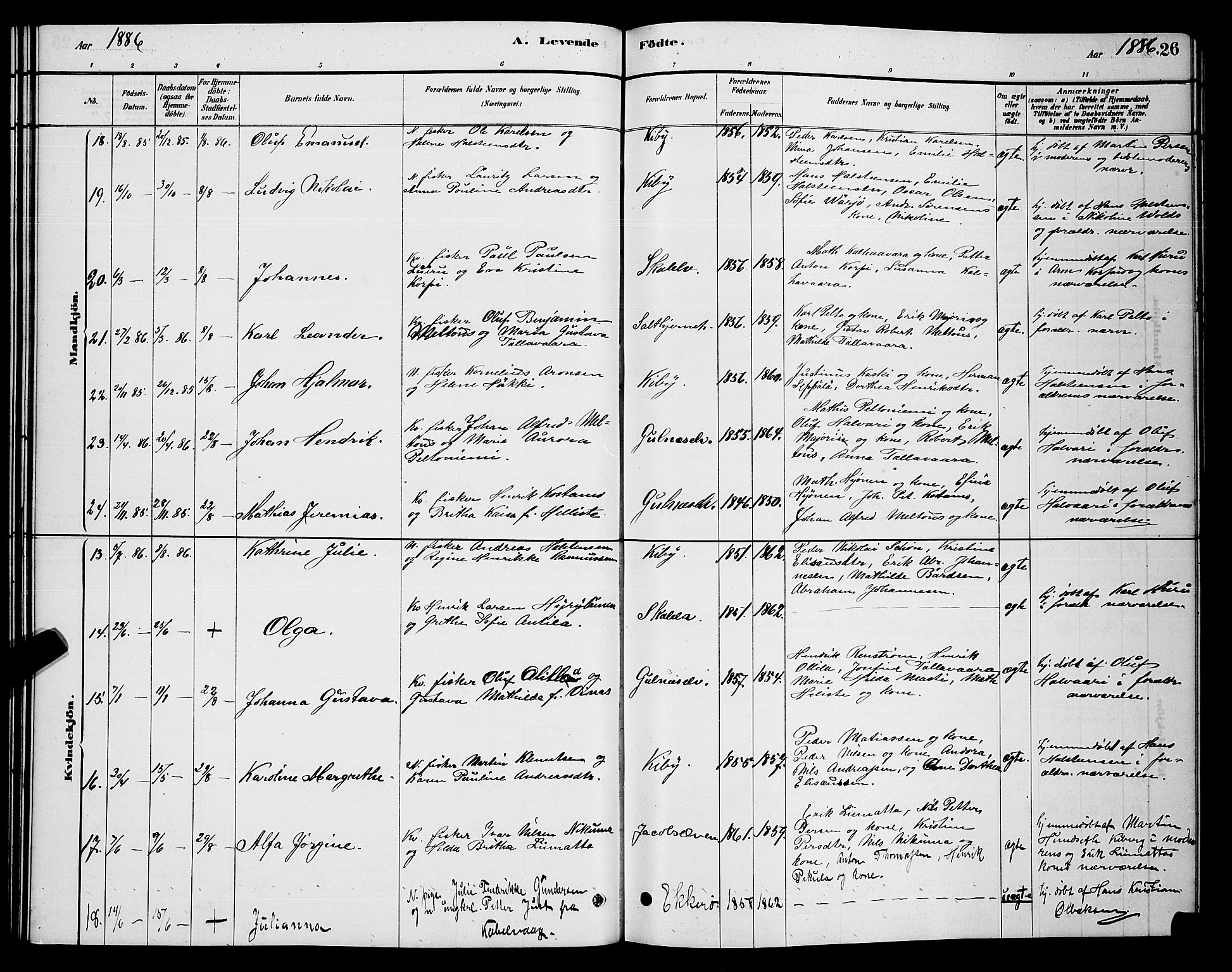Vadsø sokneprestkontor, AV/SATØ-S-1325/H/Hb/L0003klokker: Parish register (copy) no. 3, 1881-1901, p. 26