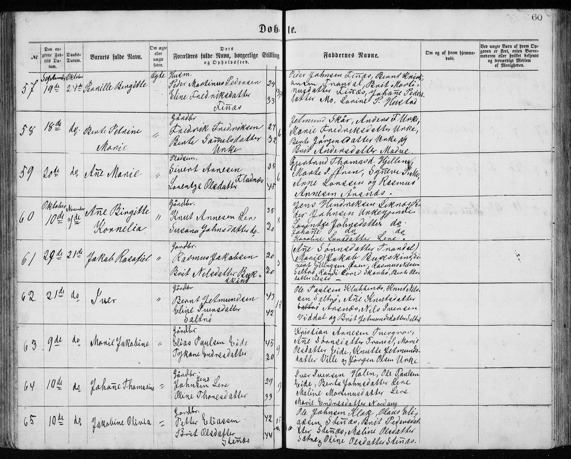 Ministerialprotokoller, klokkerbøker og fødselsregistre - Møre og Romsdal, AV/SAT-A-1454/515/L0214: Parish register (copy) no. 515C01, 1865-1883, p. 60