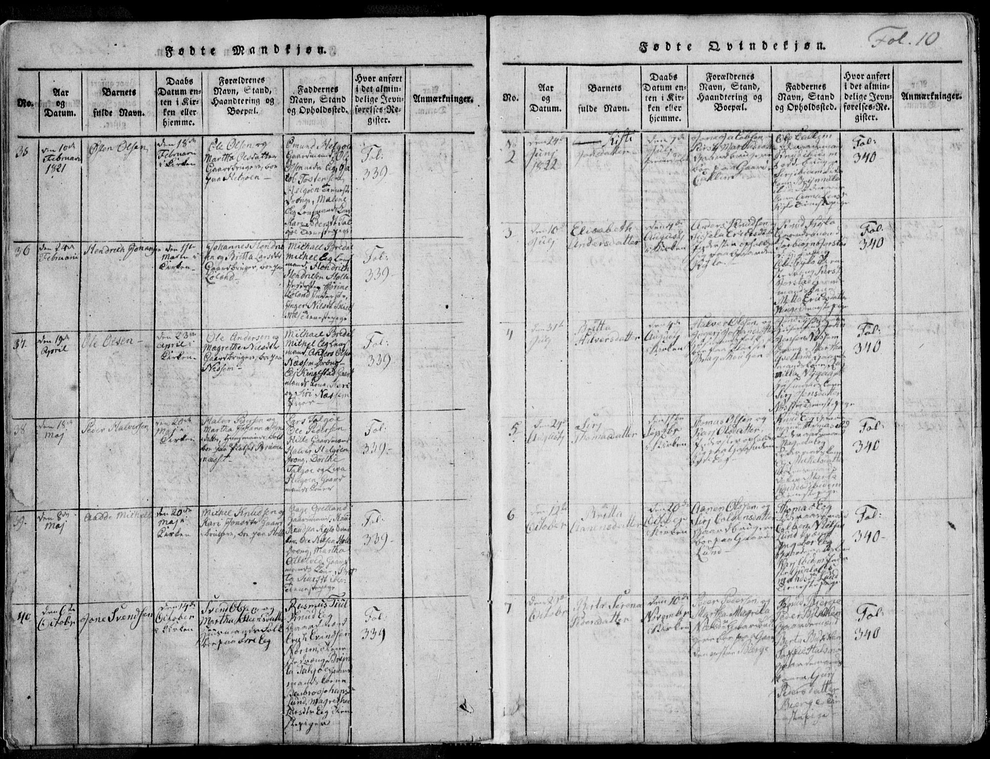 Nedstrand sokneprestkontor, AV/SAST-A-101841/01/IV: Parish register (official) no. A 7, 1816-1870, p. 10