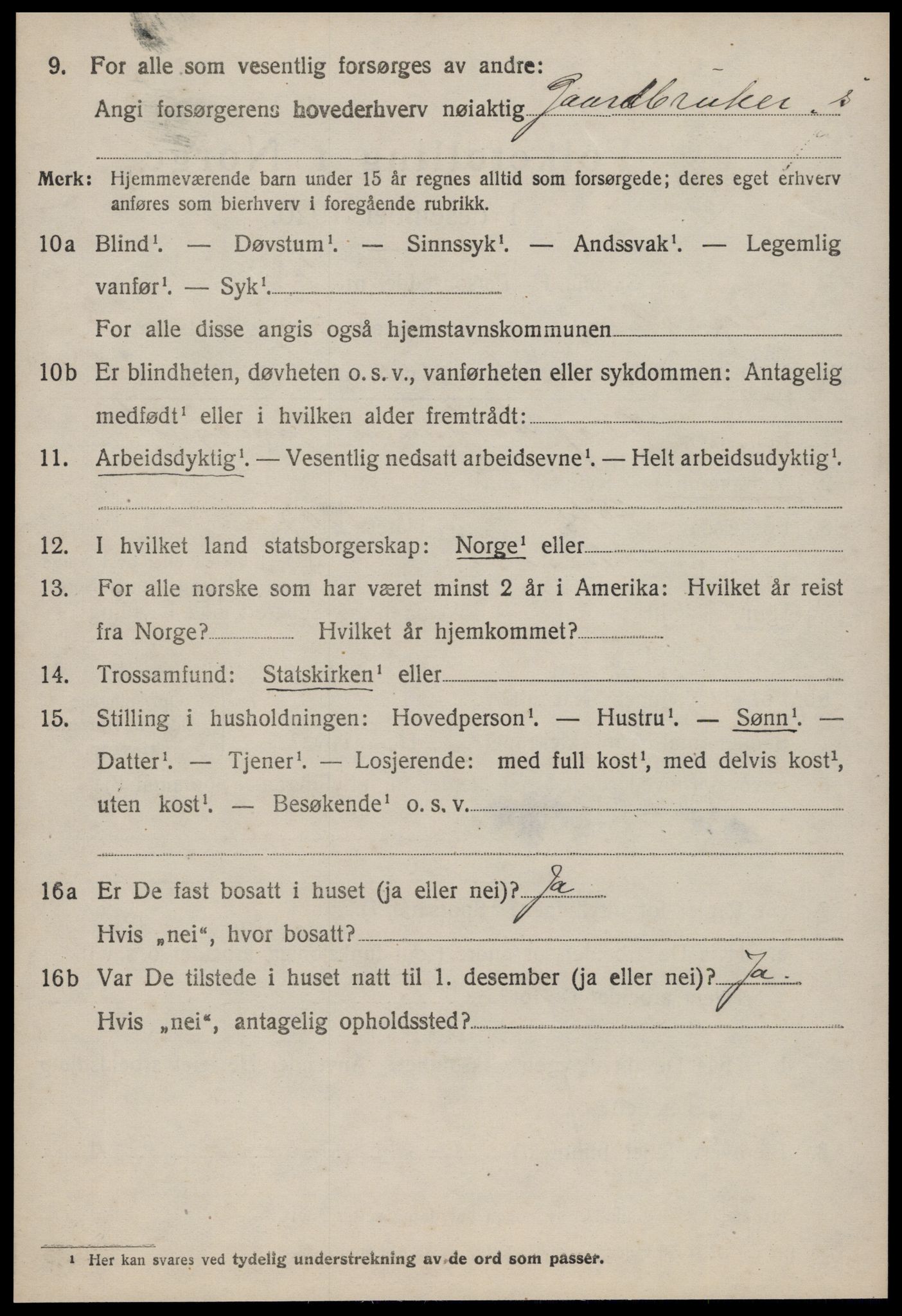 SAT, 1920 census for Nesset, 1920, p. 1297