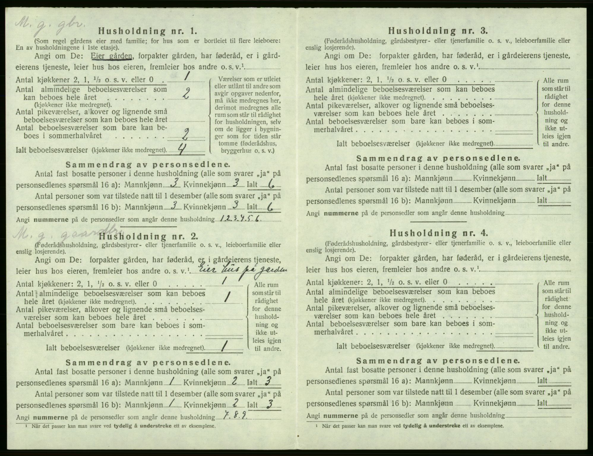 SAB, 1920 census for Jondal, 1920, p. 315