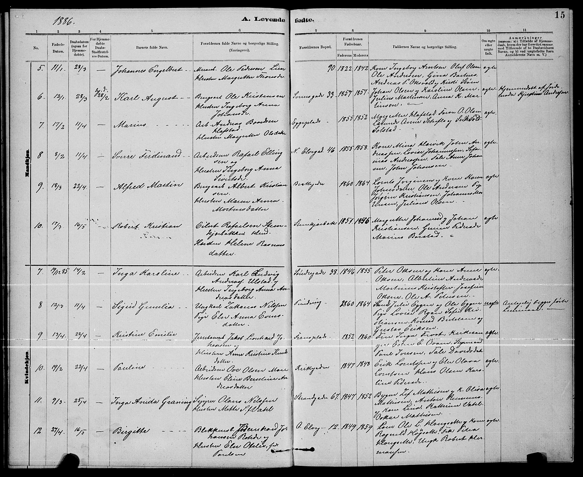 Ministerialprotokoller, klokkerbøker og fødselsregistre - Nord-Trøndelag, SAT/A-1458/739/L0374: Parish register (copy) no. 739C02, 1883-1898, p. 15