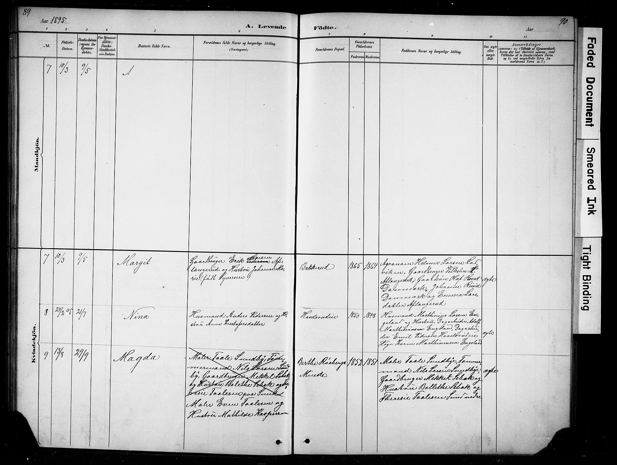 Nes prestekontor, Hedmark, AV/SAH-PREST-020/L/La/L0016: Parish register (copy) no. 16, 1883-1900, p. 89-90