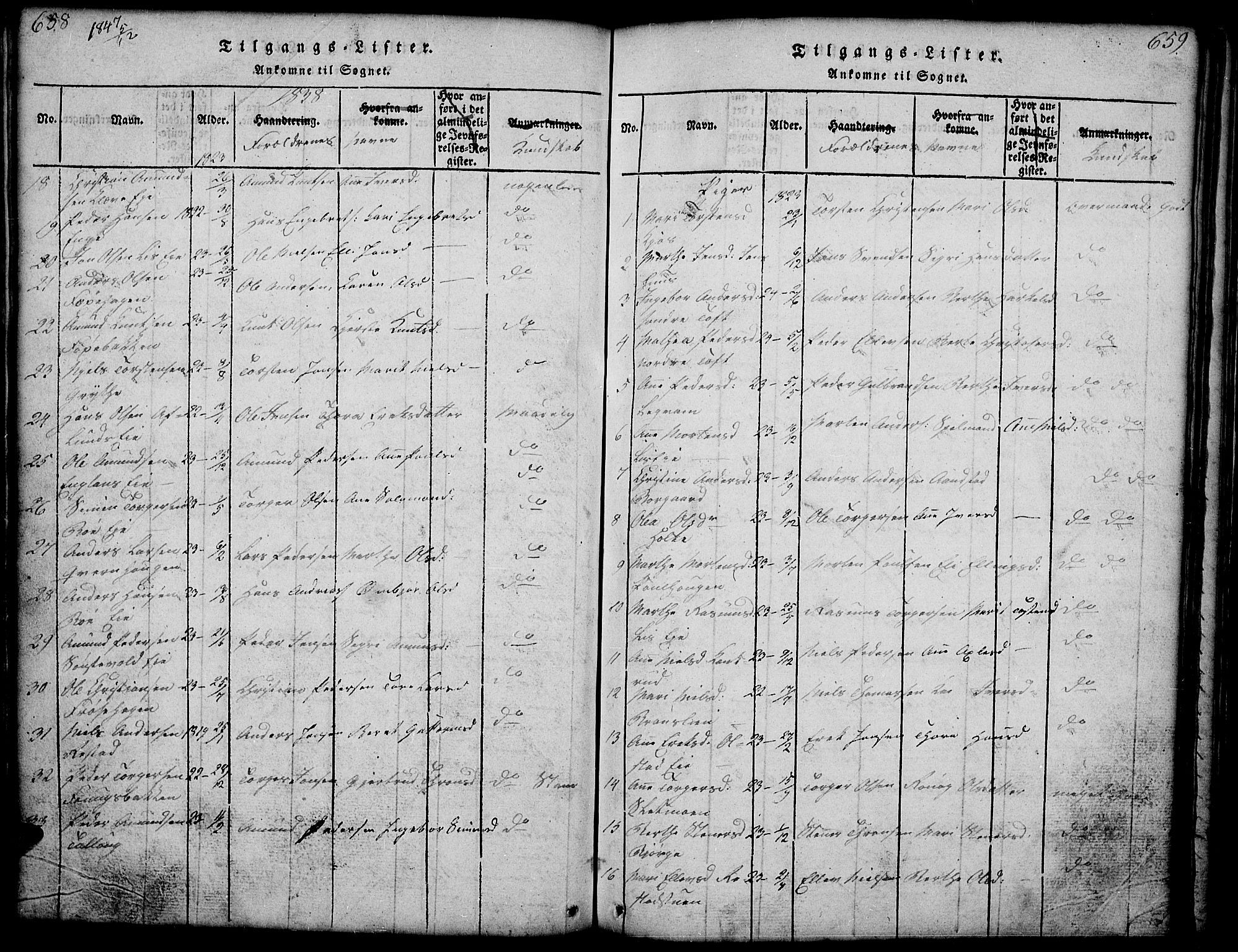 Gausdal prestekontor, SAH/PREST-090/H/Ha/Hab/L0001: Parish register (copy) no. 1, 1817-1848, p. 658-659