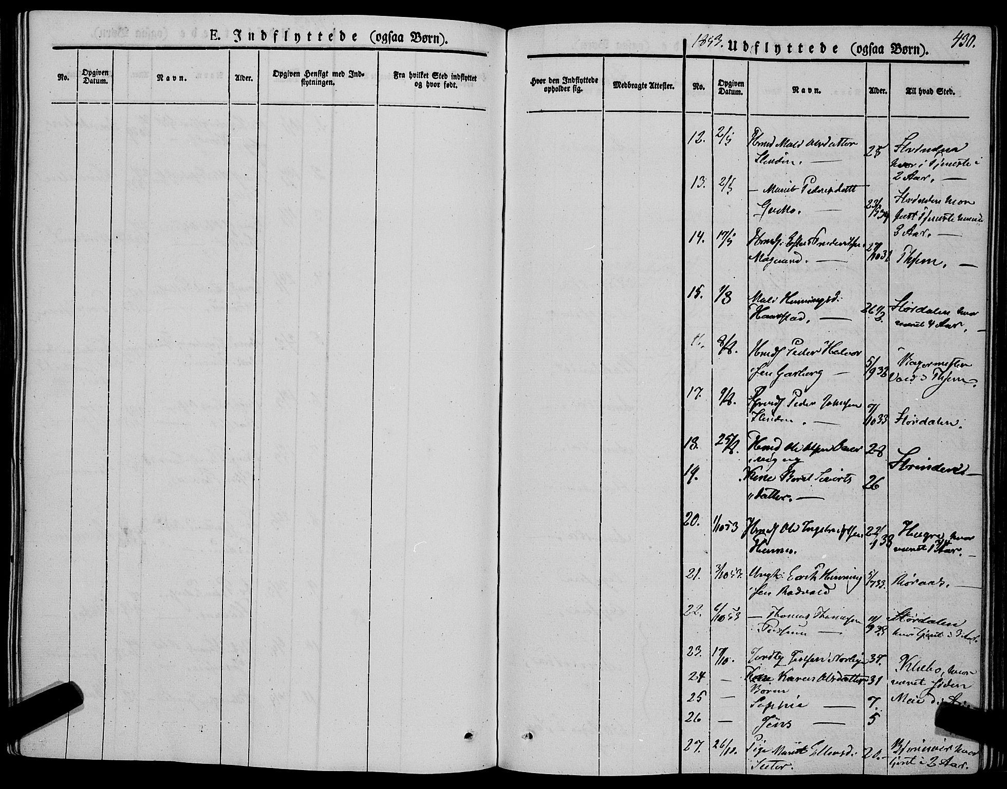 Ministerialprotokoller, klokkerbøker og fødselsregistre - Sør-Trøndelag, SAT/A-1456/695/L1145: Parish register (official) no. 695A06 /1, 1843-1859, p. 430