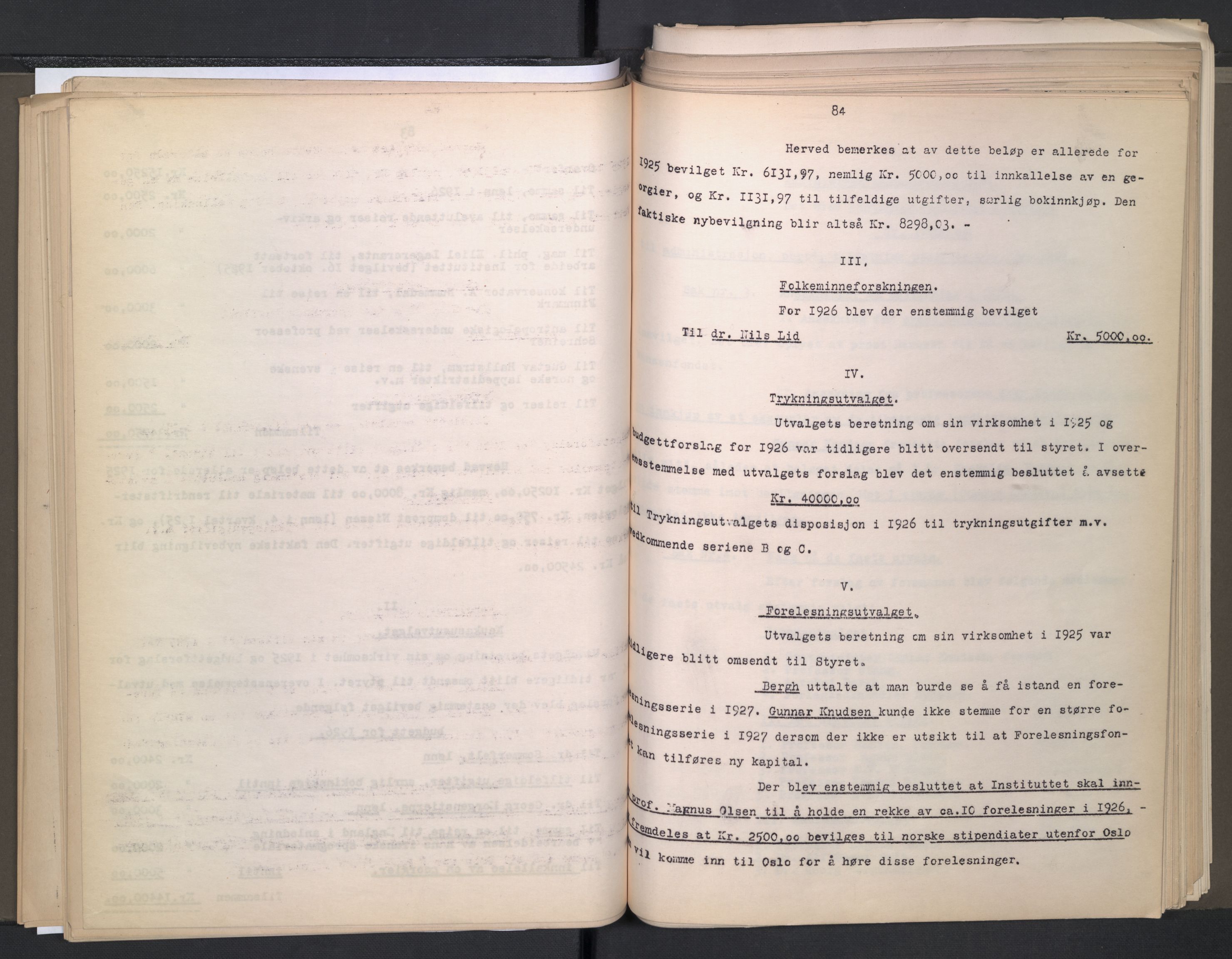 Instituttet for sammenlignende kulturforskning, AV/RA-PA-0424/A/L0005: Styreprotokoll, 1923-1930, p. 84