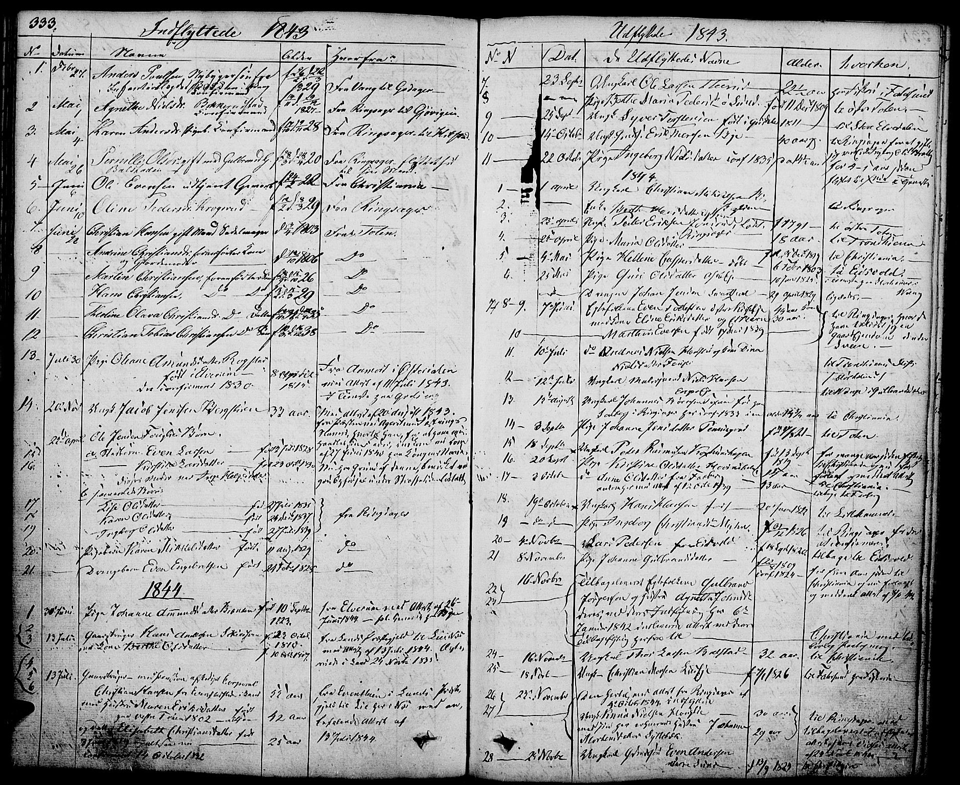 Nes prestekontor, Hedmark, SAH/PREST-020/K/Ka/L0003: Parish register (official) no. 3, 1827-1851, p. 333