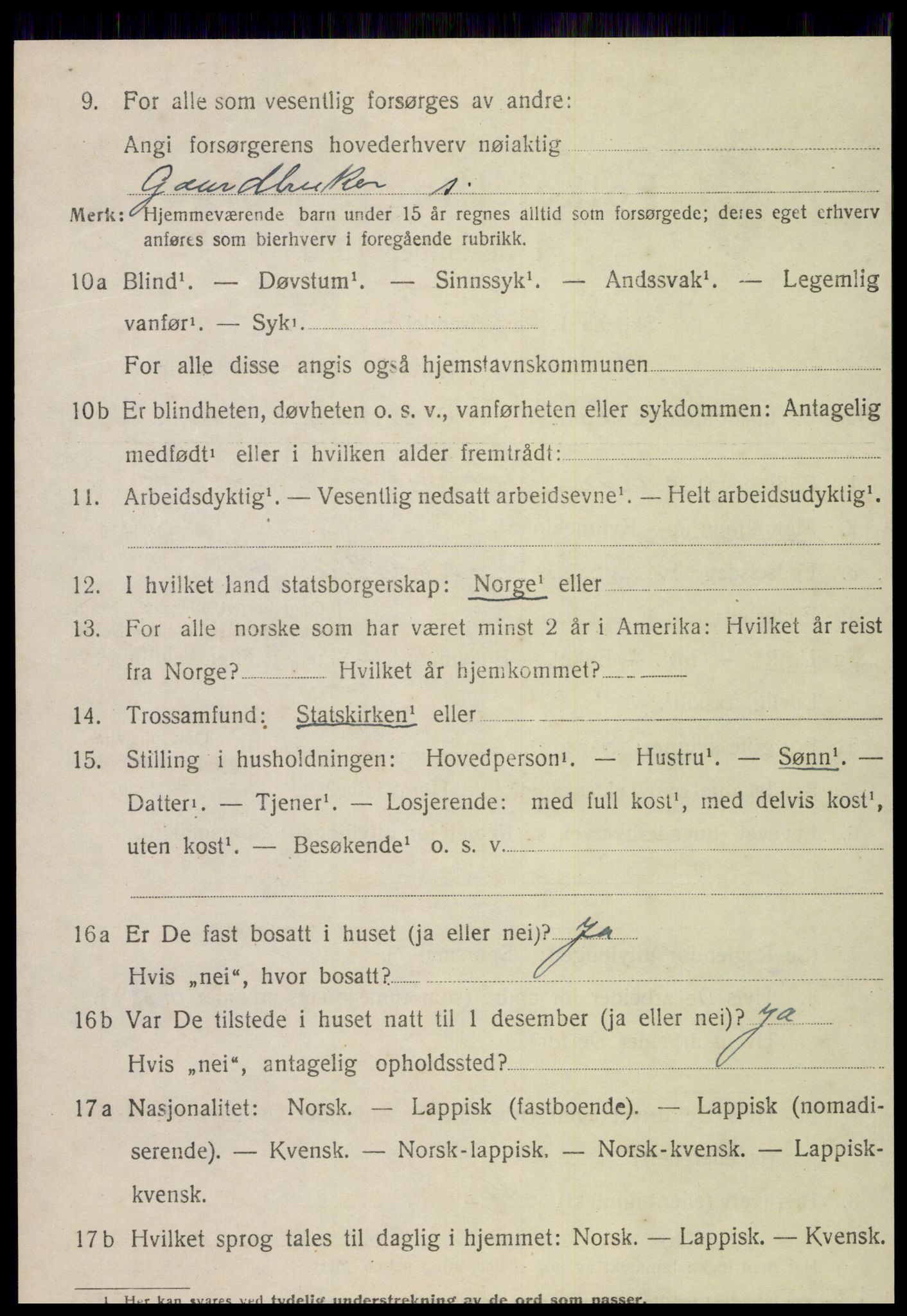 SAT, 1920 census for Snåsa, 1920, p. 5017