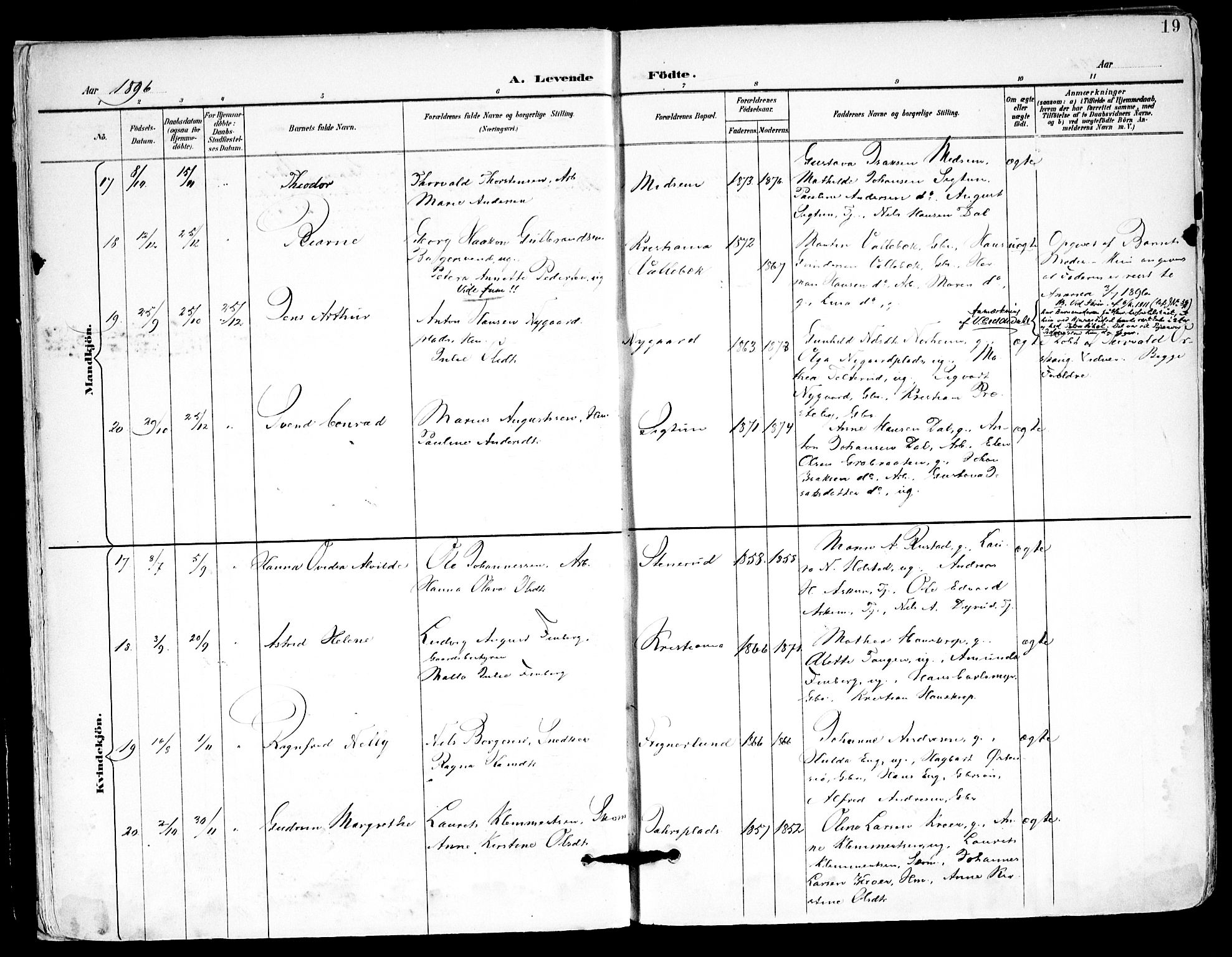 Kråkstad prestekontor Kirkebøker, AV/SAO-A-10125a/F/Fa/L0010: Parish register (official) no. I 10, 1893-1931, p. 19