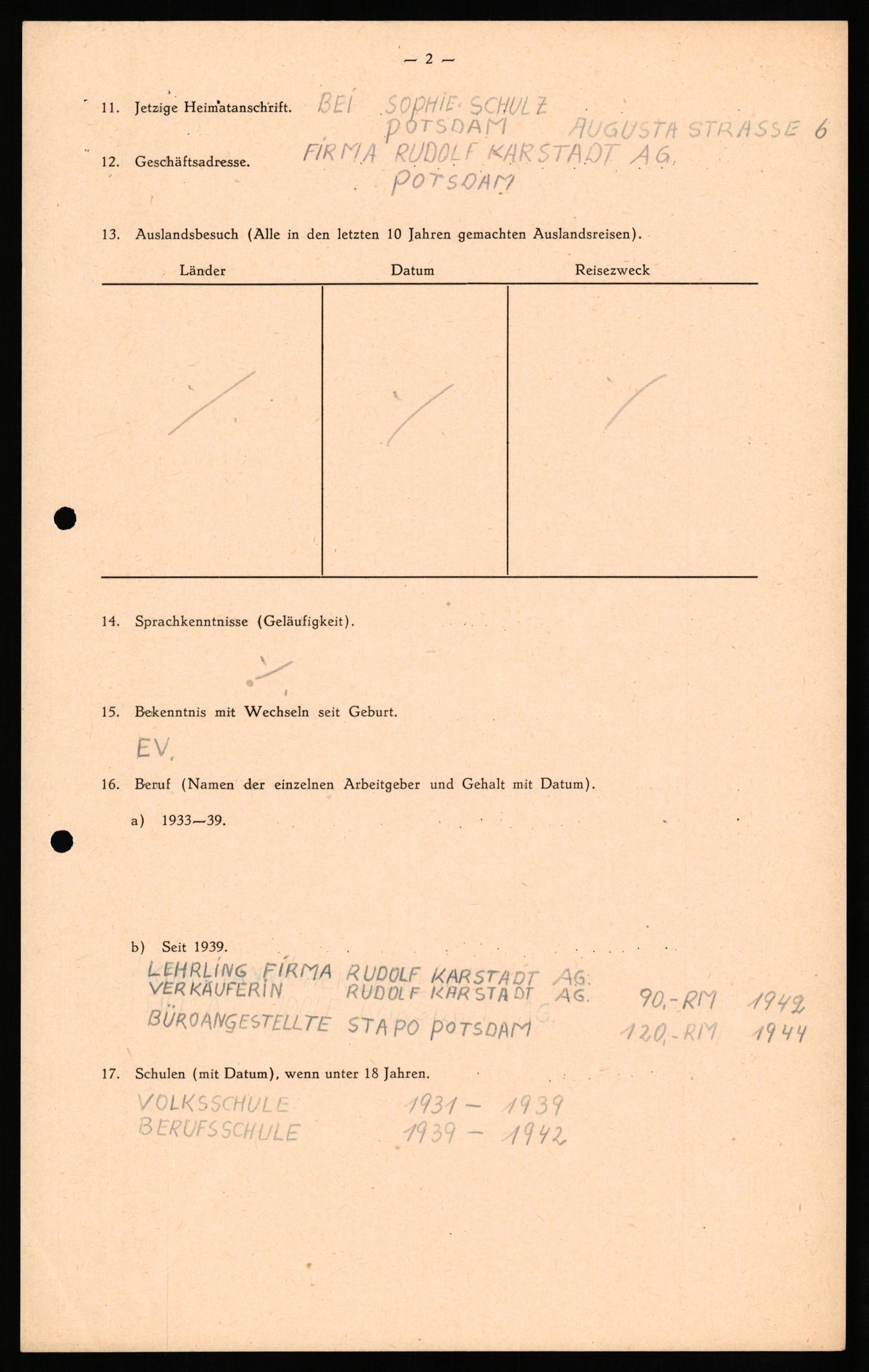 Forsvaret, Forsvarets overkommando II, AV/RA-RAFA-3915/D/Db/L0034: CI Questionaires. Tyske okkupasjonsstyrker i Norge. Tyskere., 1945-1946, p. 211