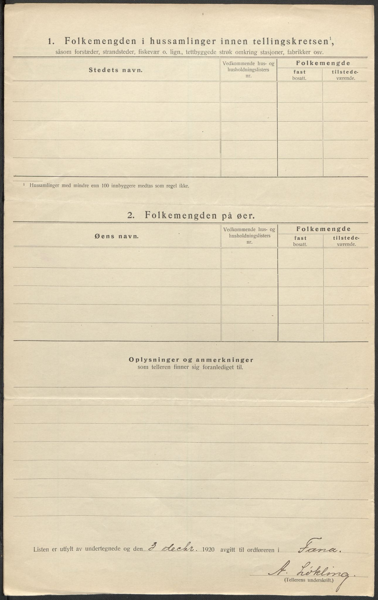 SAB, 1920 census for Fana, 1920, p. 70