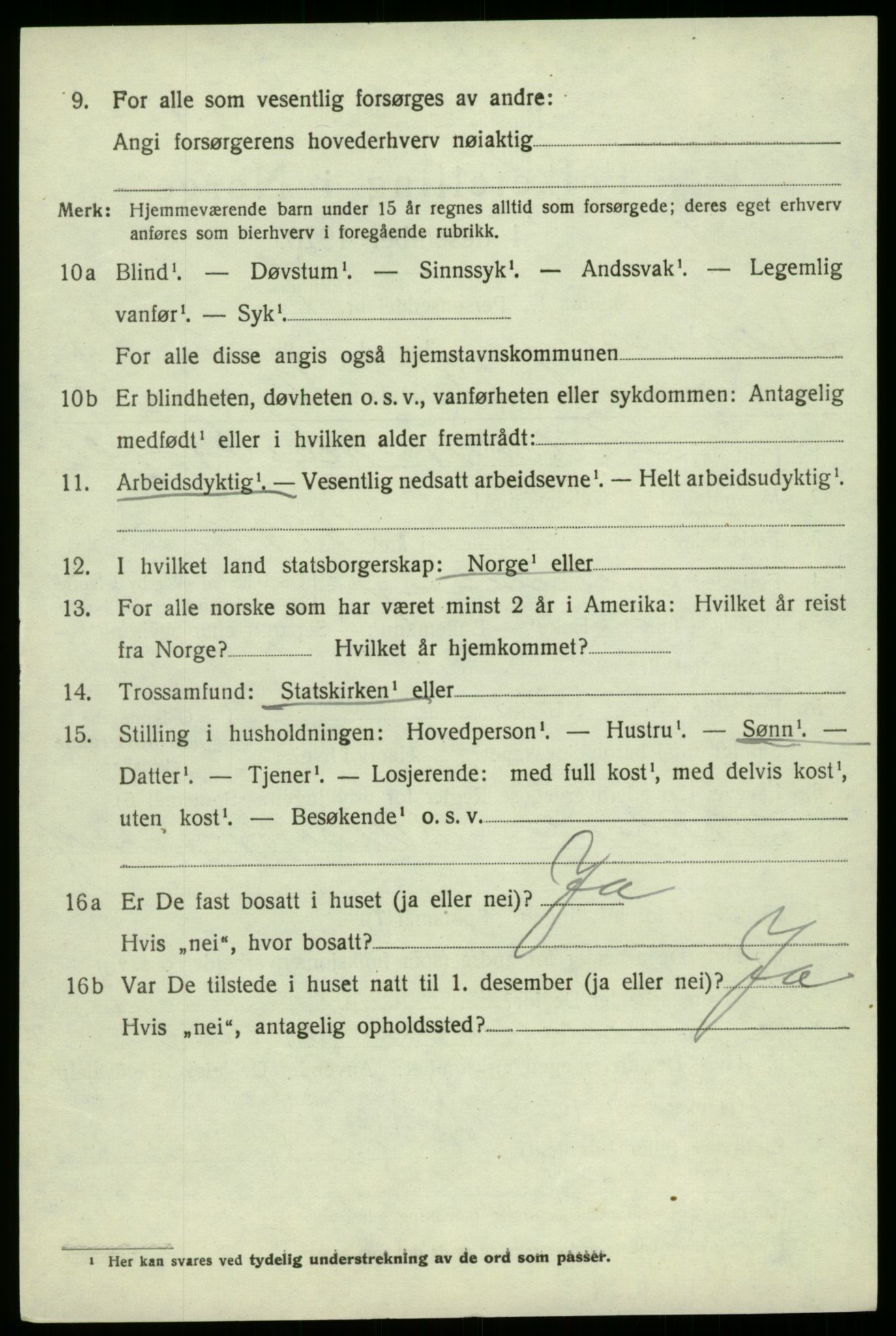 SAB, 1920 census for Samnanger, 1920, p. 5516