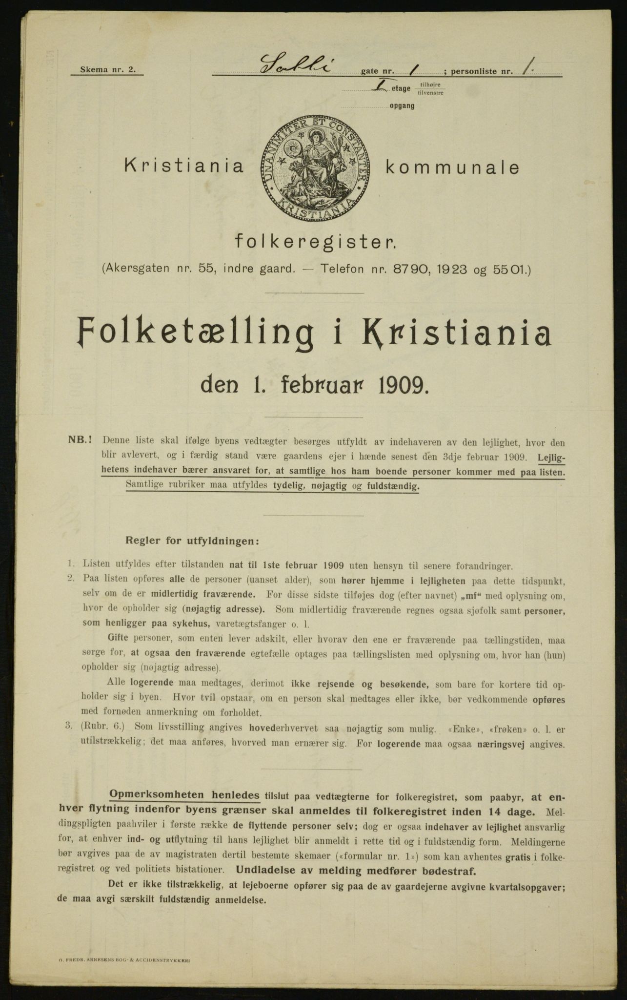 OBA, Municipal Census 1909 for Kristiania, 1909, p. 90344