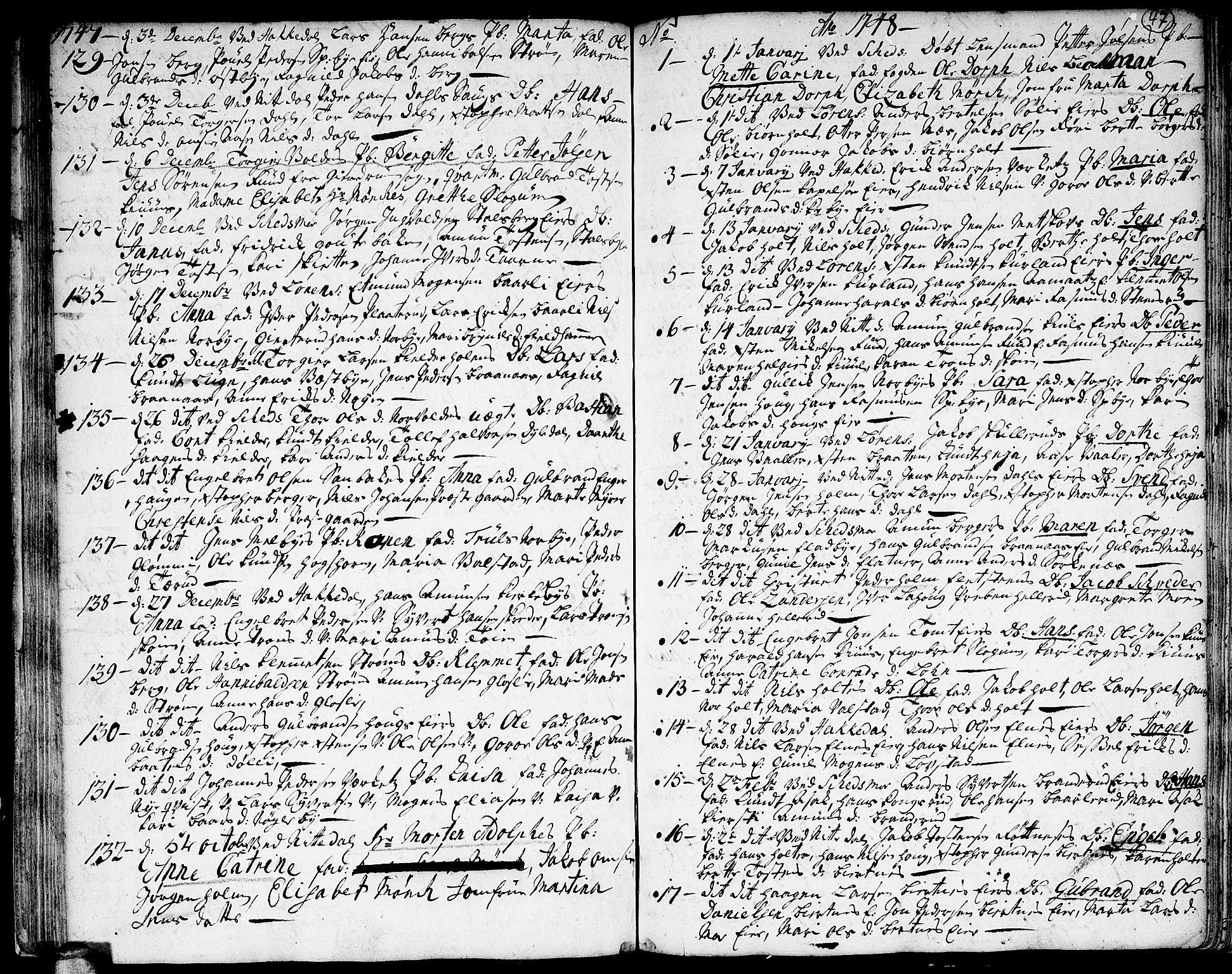 Skedsmo prestekontor Kirkebøker, AV/SAO-A-10033a/F/Fa/L0003: Parish register (official) no. I 3, 1737-1759, p. 47