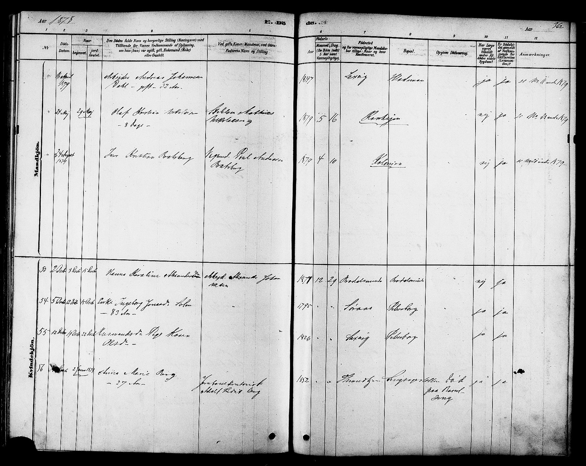 Ministerialprotokoller, klokkerbøker og fødselsregistre - Sør-Trøndelag, SAT/A-1456/606/L0294: Parish register (official) no. 606A09, 1878-1886, p. 362