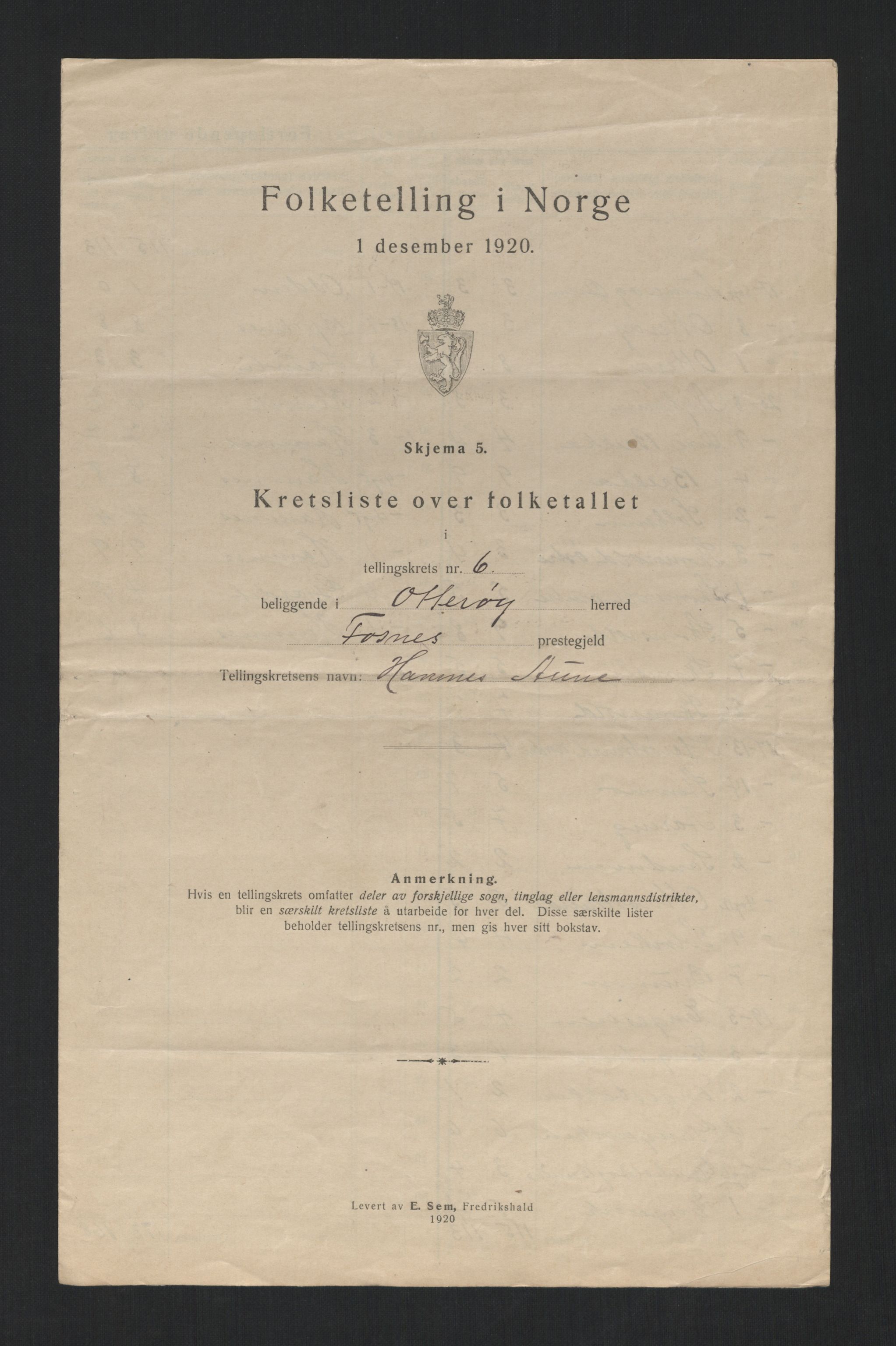 SAT, 1920 census for Otterøy, 1920, p. 24