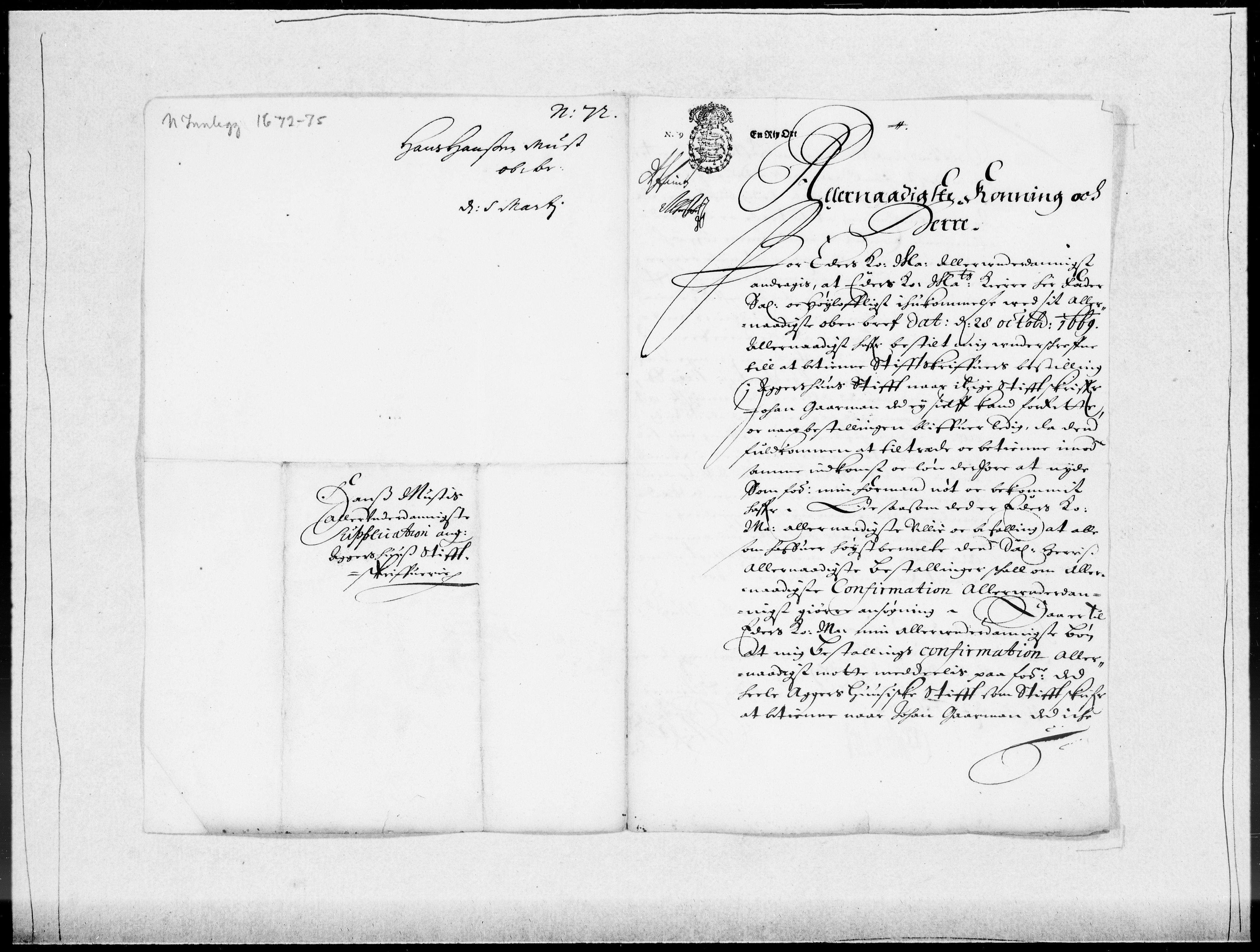 Danske Kanselli 1572-1799, AV/RA-EA-3023/F/Fc/Fcc/Fcca/L0031: Norske innlegg 1572-1799, 1671-1673, p. 138