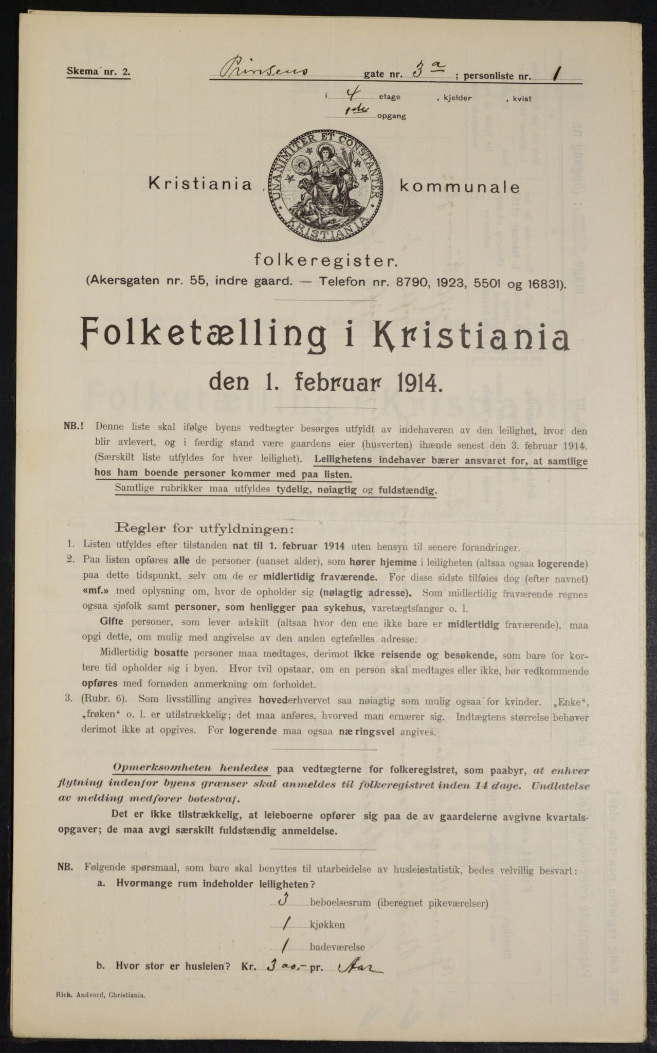 OBA, Municipal Census 1914 for Kristiania, 1914, p. 81264