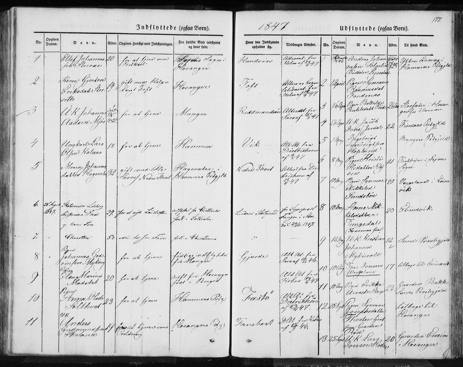 Lindås Sokneprestembete, SAB/A-76701/H/Haa: Parish register (official) no. A 10, 1842-1862, p. 177