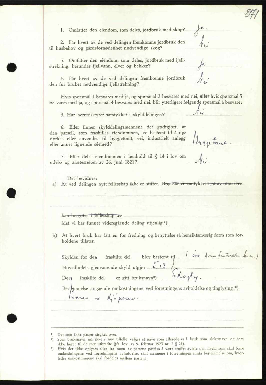 Orkdal sorenskriveri, SAT/A-4169/1/2/2C: Mortgage book no. A, 1947-1947, Diary no: : 1632/1947
