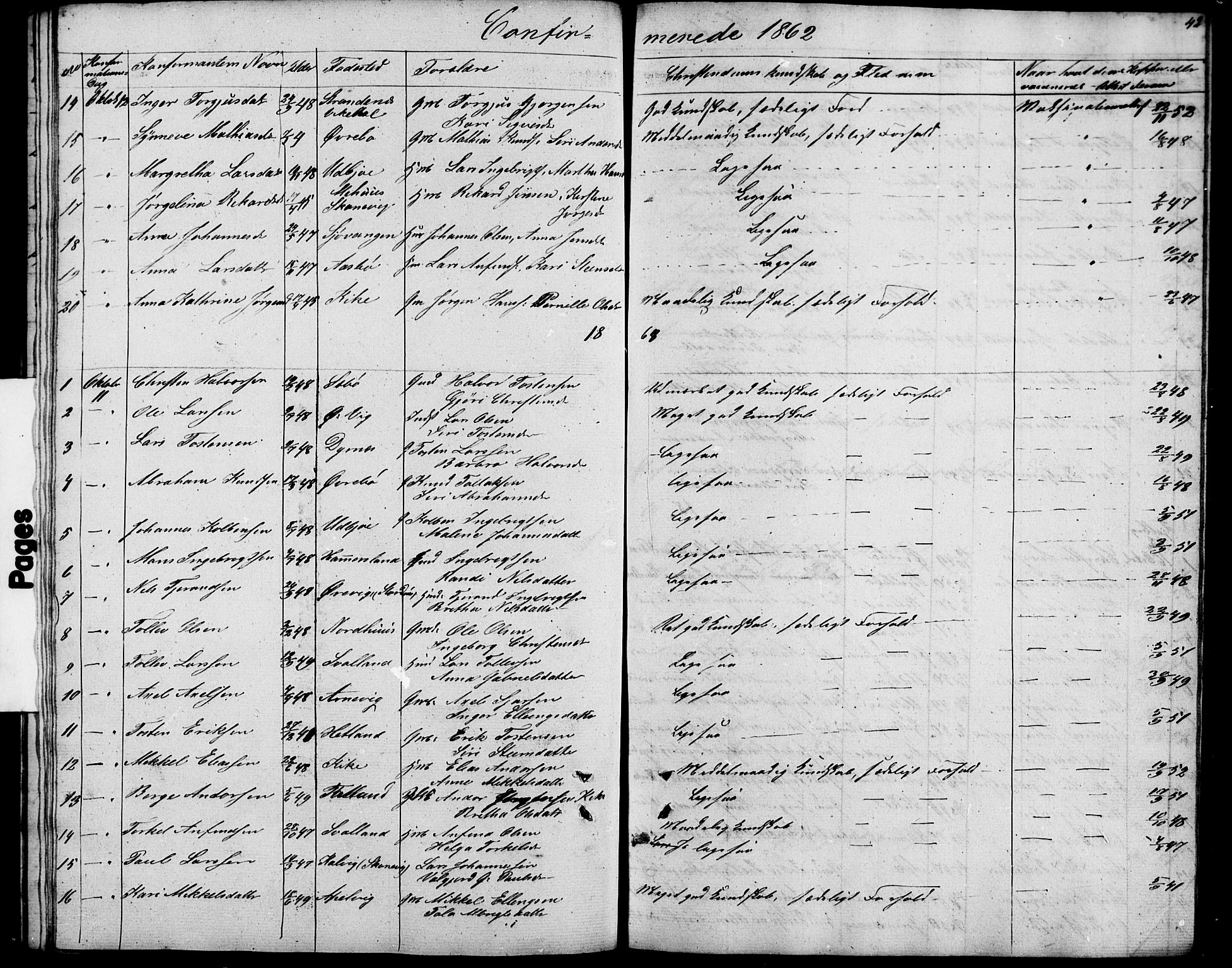 Fjelberg sokneprestembete, SAB/A-75201/H/Hab: Parish register (copy) no. A 2, 1851-1864, p. 42