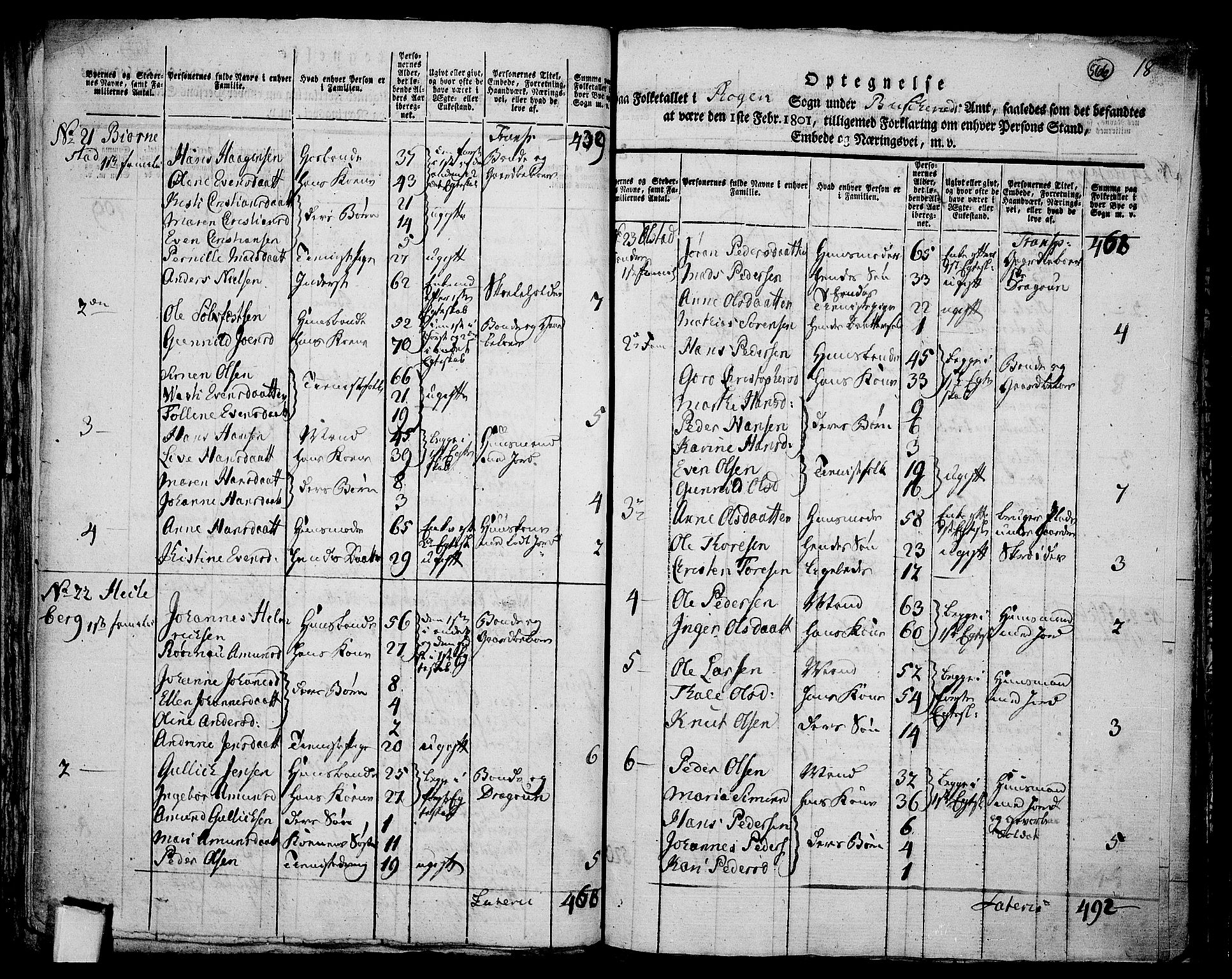 RA, 1801 census for 0627P Røyken, 1801, p. 565b-566a