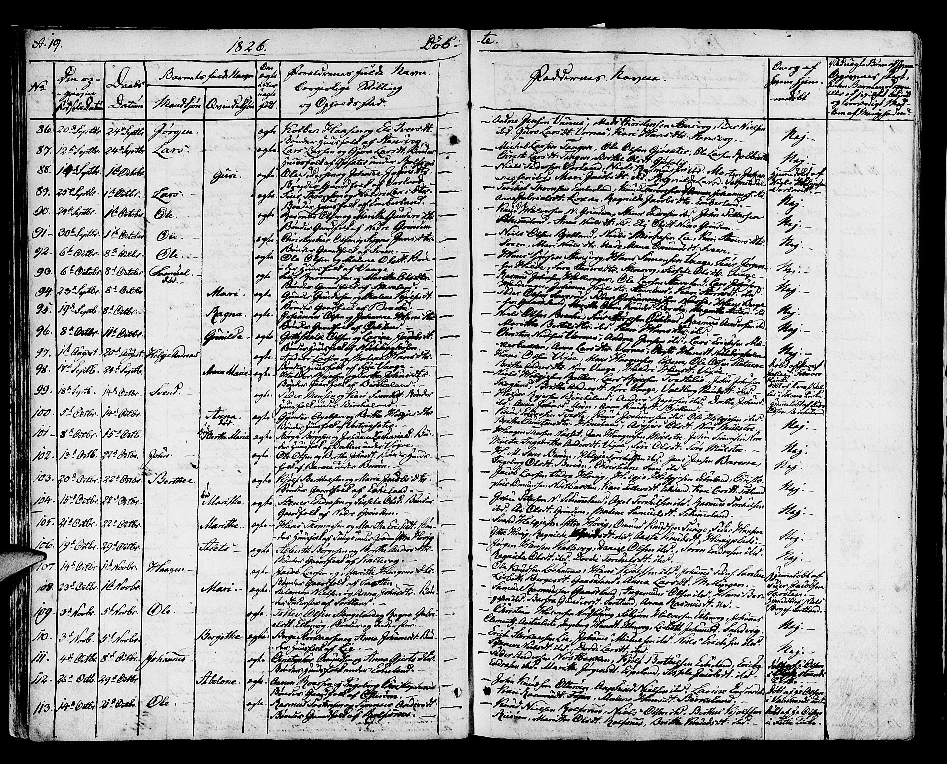 Finnås sokneprestembete, AV/SAB-A-99925/H/Ha/Haa/Haaa/L0005: Parish register (official) no. A 5, 1823-1835, p. 19