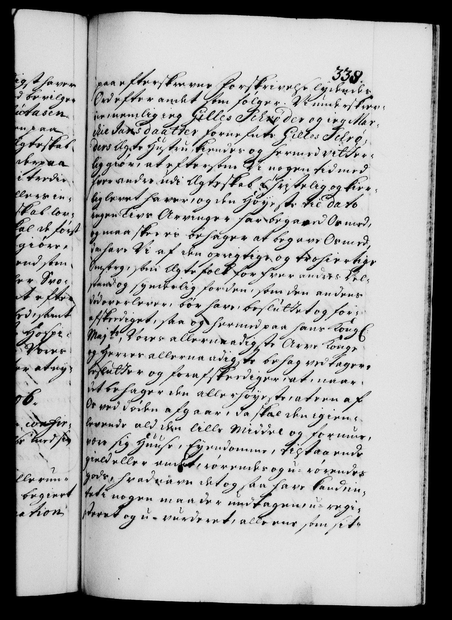 Danske Kanselli 1572-1799, RA/EA-3023/F/Fc/Fca/Fcaa/L0019: Norske registre, 1704-1707, p. 338a