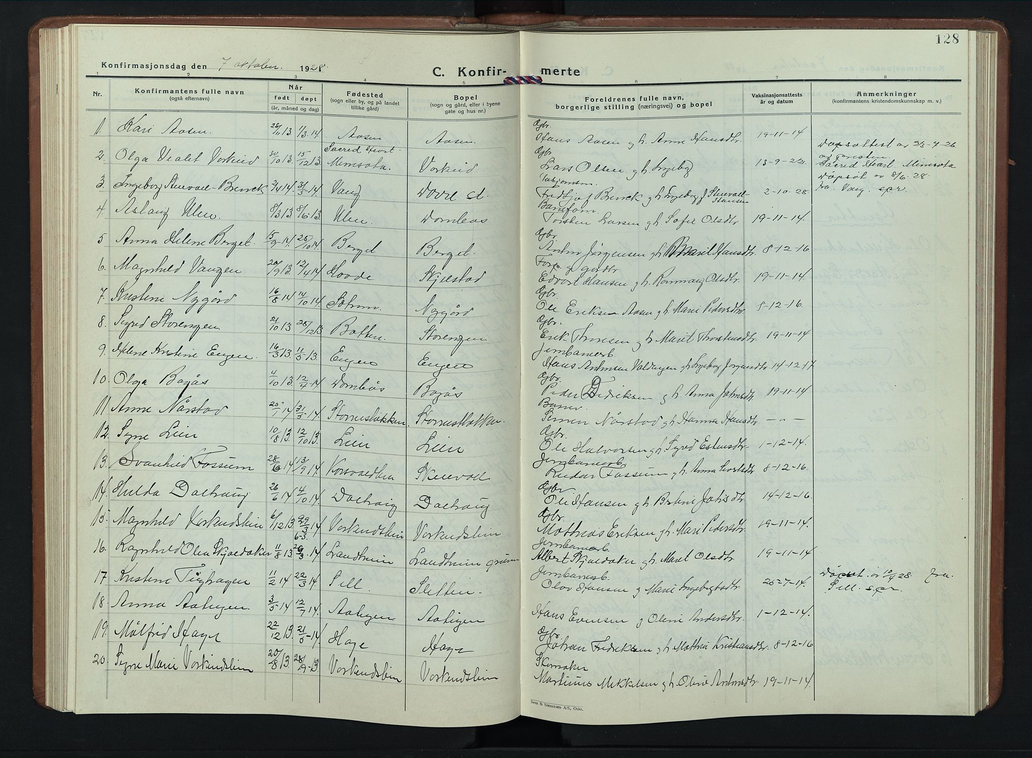 Dovre prestekontor, AV/SAH-PREST-066/H/Ha/Hab/L0004: Parish register (copy) no. 4, 1926-1949, p. 128