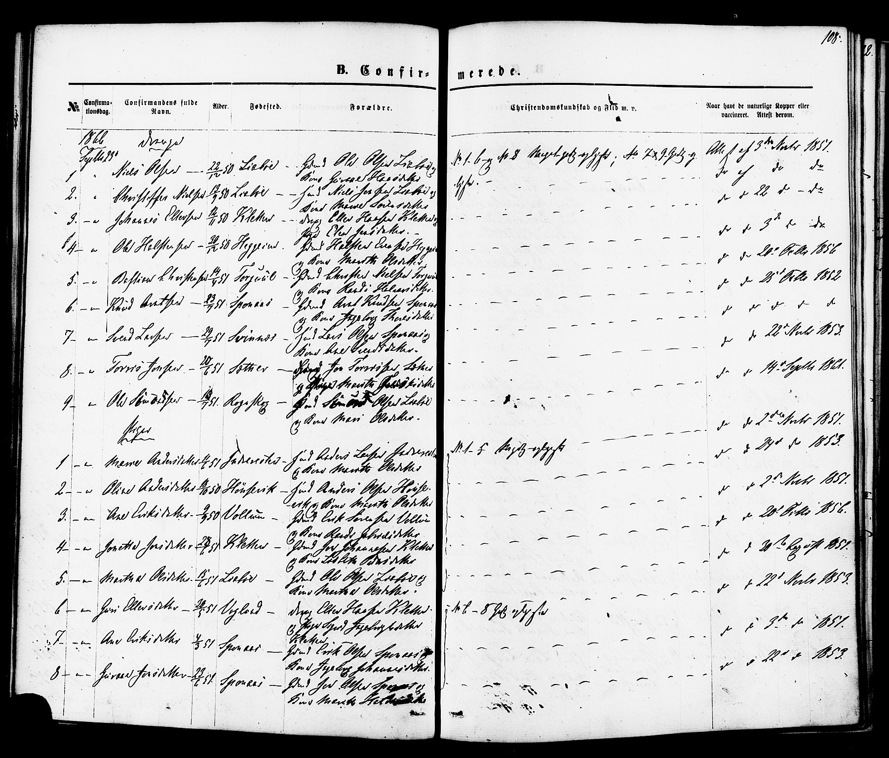 Ministerialprotokoller, klokkerbøker og fødselsregistre - Møre og Romsdal, AV/SAT-A-1454/576/L0884: Parish register (official) no. 576A02, 1865-1879, p. 108