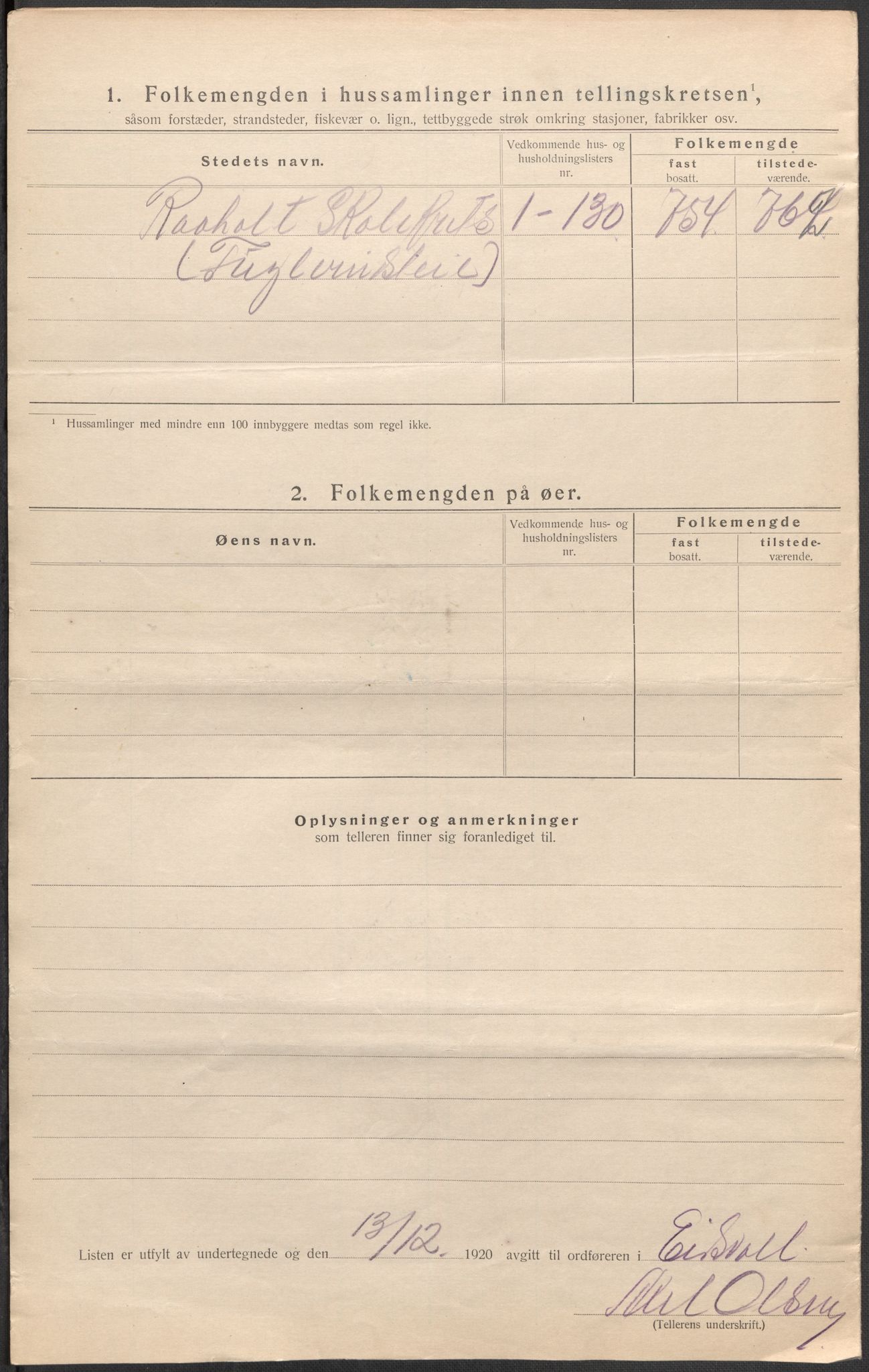 SAO, 1920 census for Eidsvoll, 1920, p. 58