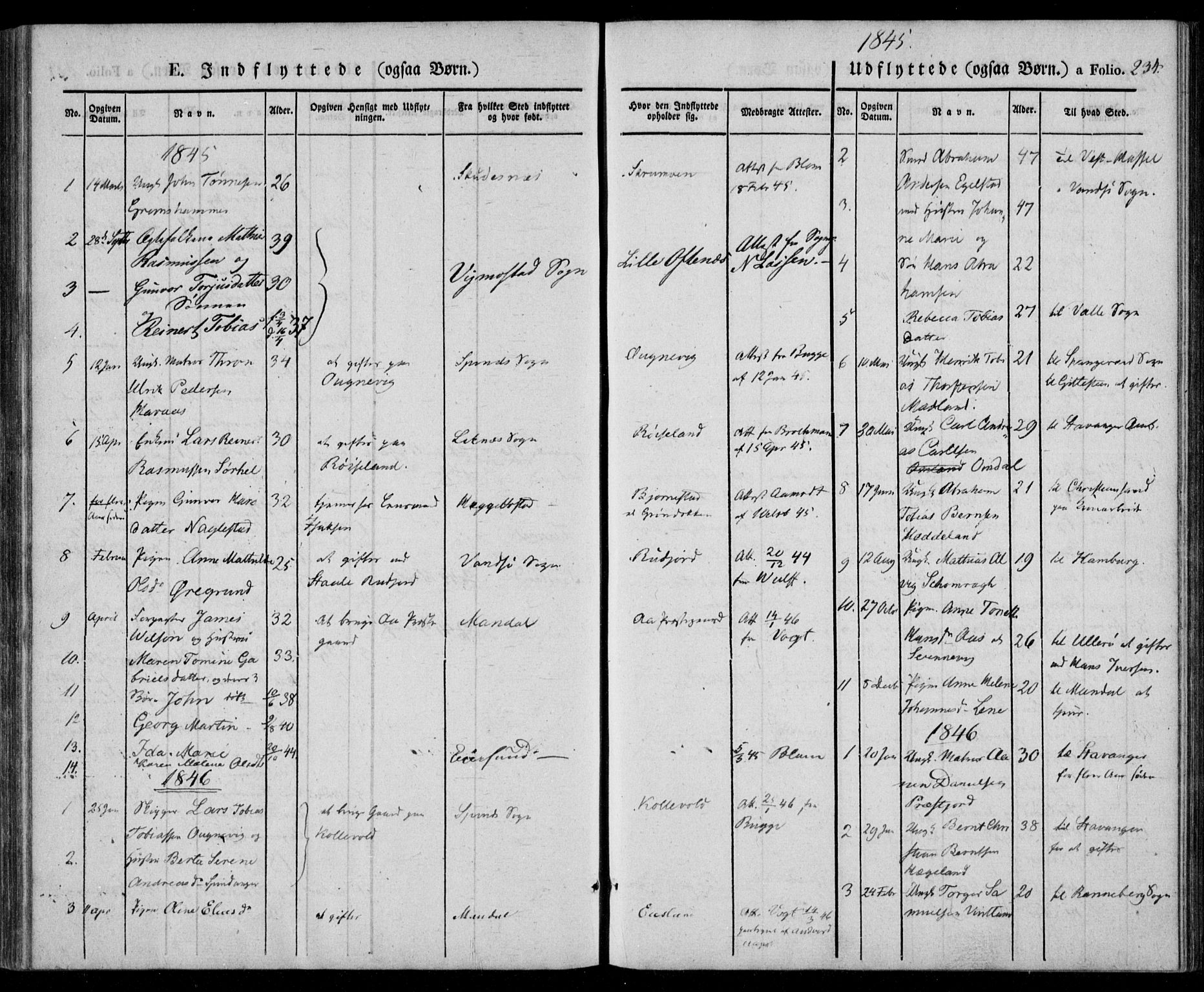 Lyngdal sokneprestkontor, AV/SAK-1111-0029/F/Fa/Fac/L0008: Parish register (official) no. A 8, 1837-1852, p. 234