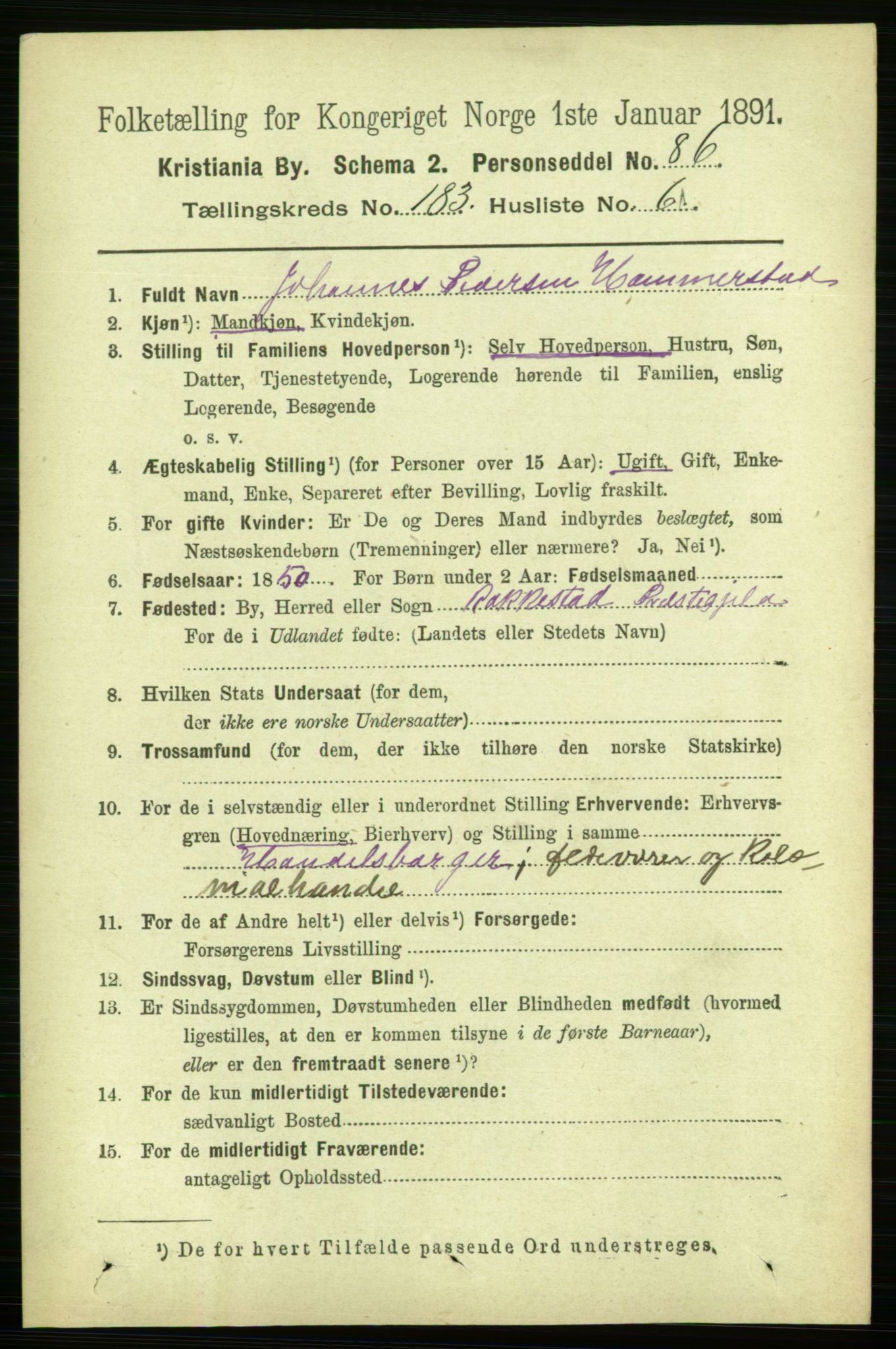 RA, 1891 census for 0301 Kristiania, 1891, p. 109568