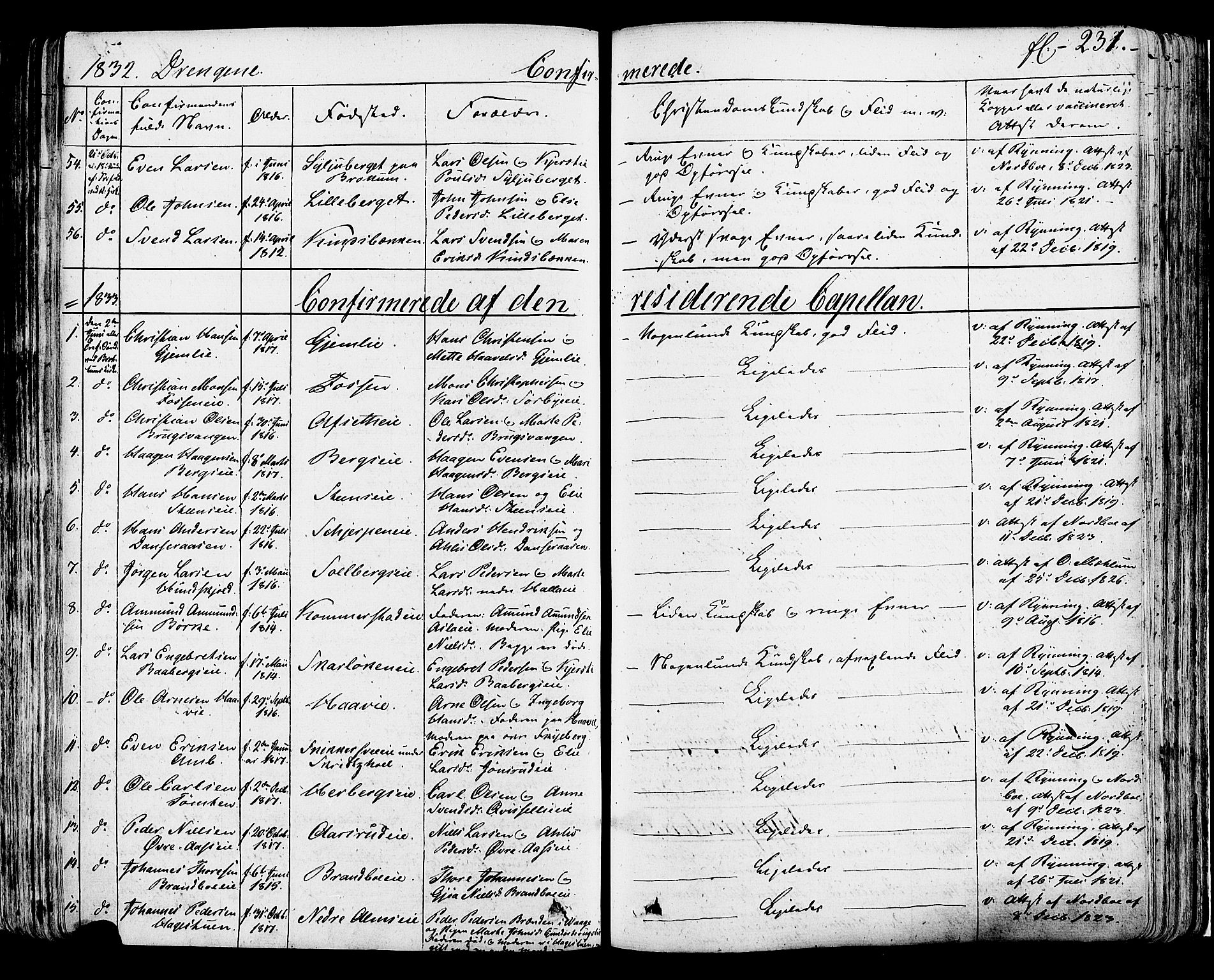 Ringsaker prestekontor, AV/SAH-PREST-014/K/Ka/L0007: Parish register (official) no. 7A, 1826-1837, p. 231