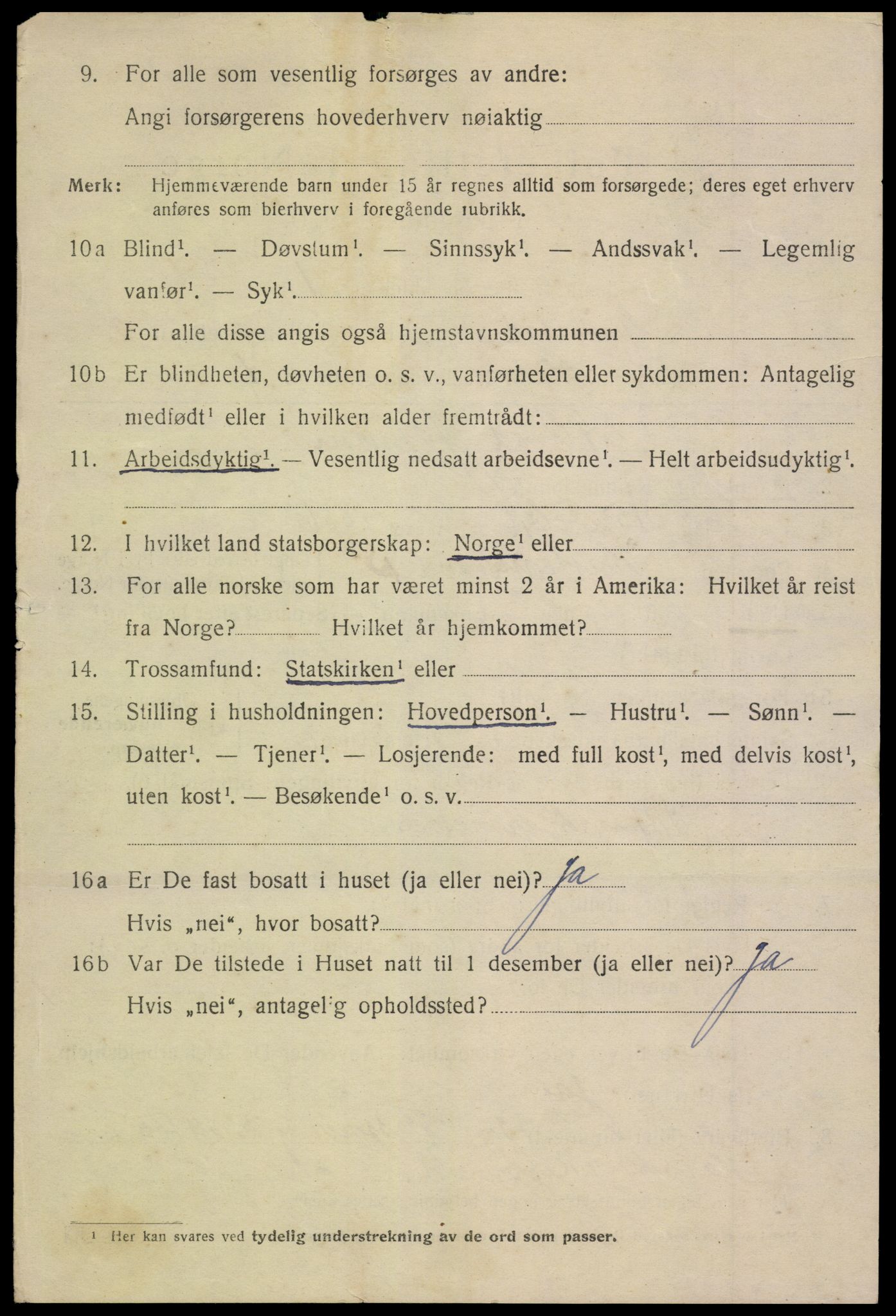 SAK, 1920 census for Grimstad, 1920, p. 3312