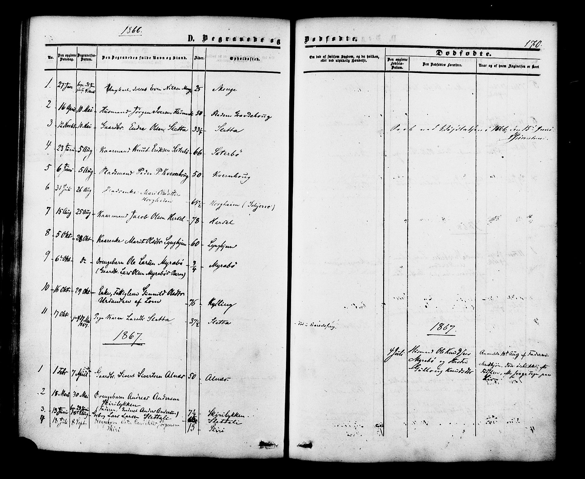 Ministerialprotokoller, klokkerbøker og fødselsregistre - Møre og Romsdal, SAT/A-1454/546/L0594: Parish register (official) no. 546A02, 1854-1882, p. 170