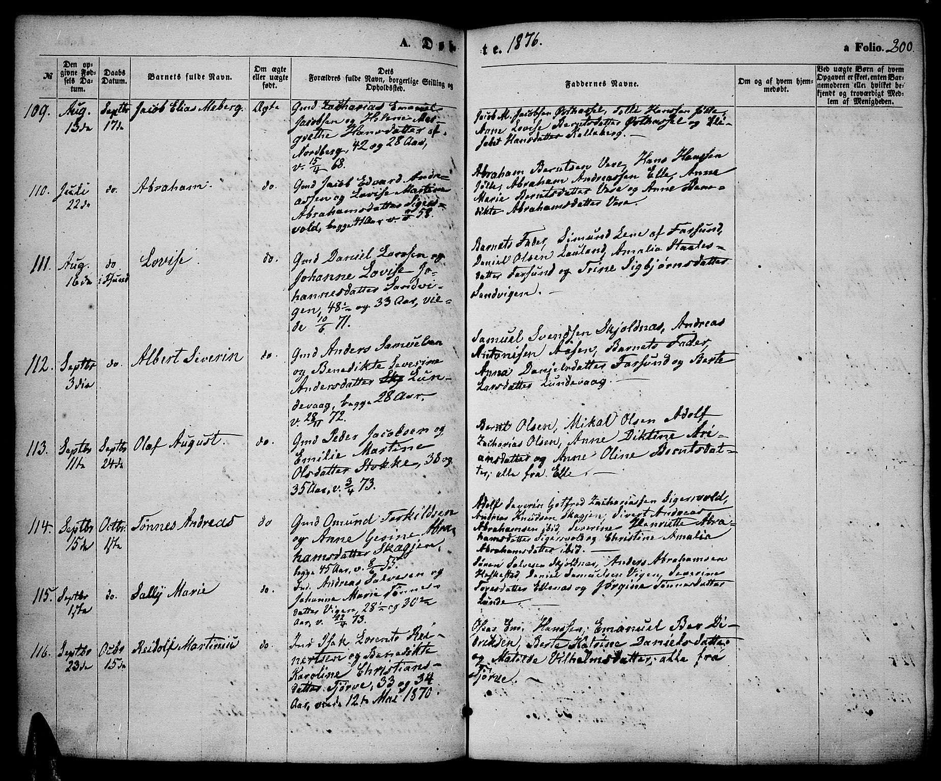 Lista sokneprestkontor, AV/SAK-1111-0027/F/Fb/L0003: Parish register (copy) no. B 3, 1862-1877, p. 200