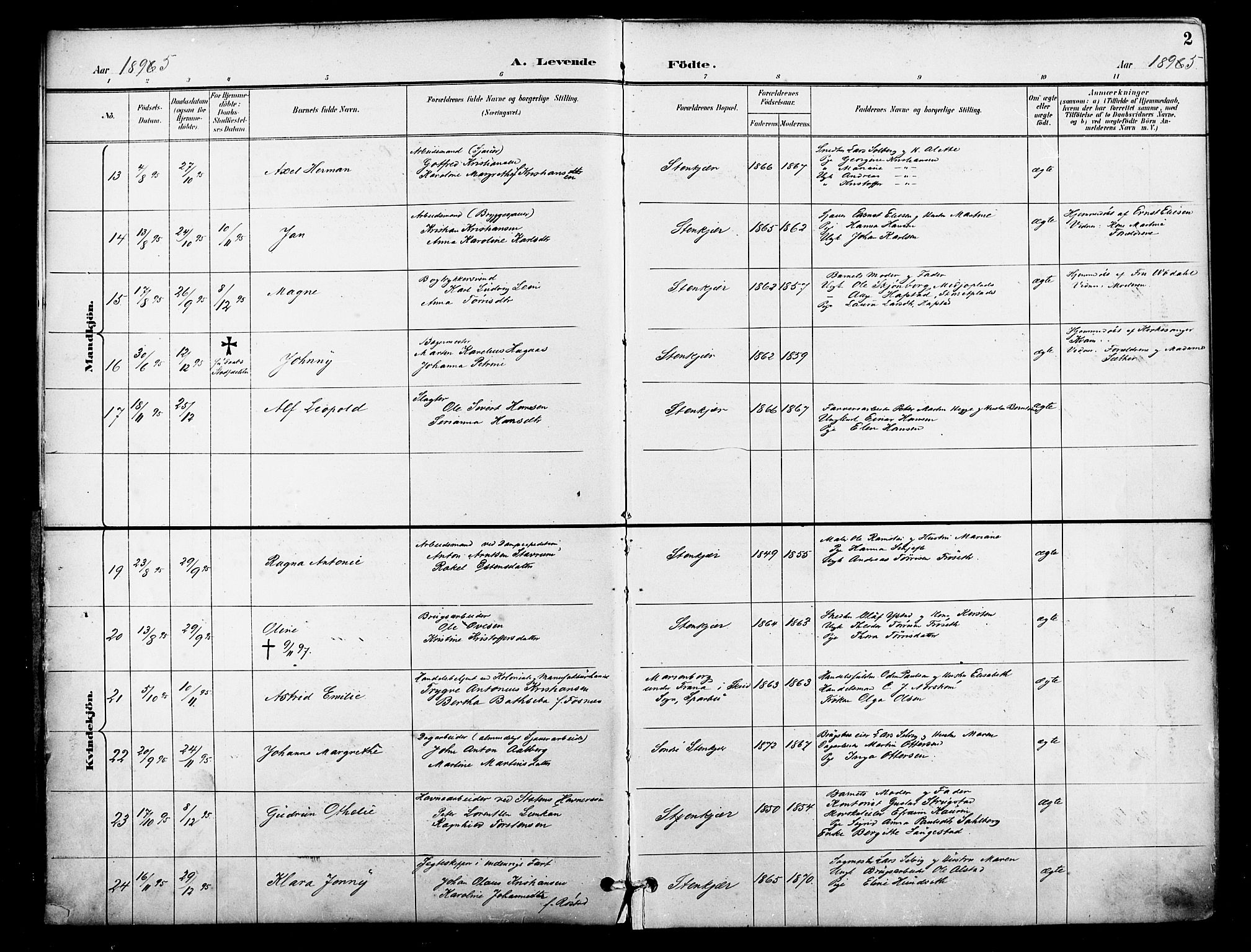 Ministerialprotokoller, klokkerbøker og fødselsregistre - Nord-Trøndelag, SAT/A-1458/739/L0372: Parish register (official) no. 739A04, 1895-1903, p. 2
