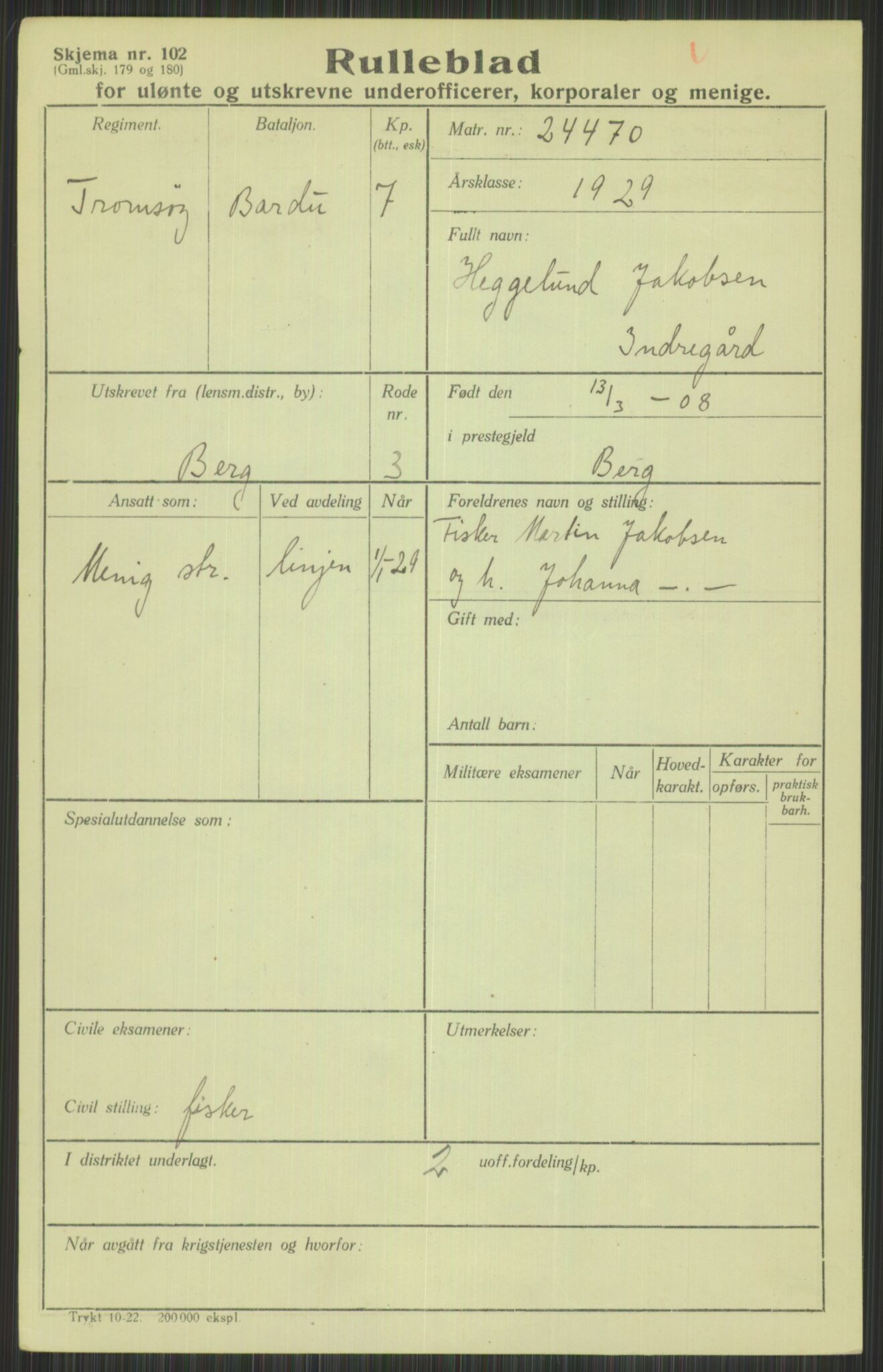 Forsvaret, Troms infanteriregiment nr. 16, AV/RA-RAFA-3146/P/Pa/L0013/0004: Rulleblad / Rulleblad for regimentets menige mannskaper, årsklasse 1929, 1929, p. 475