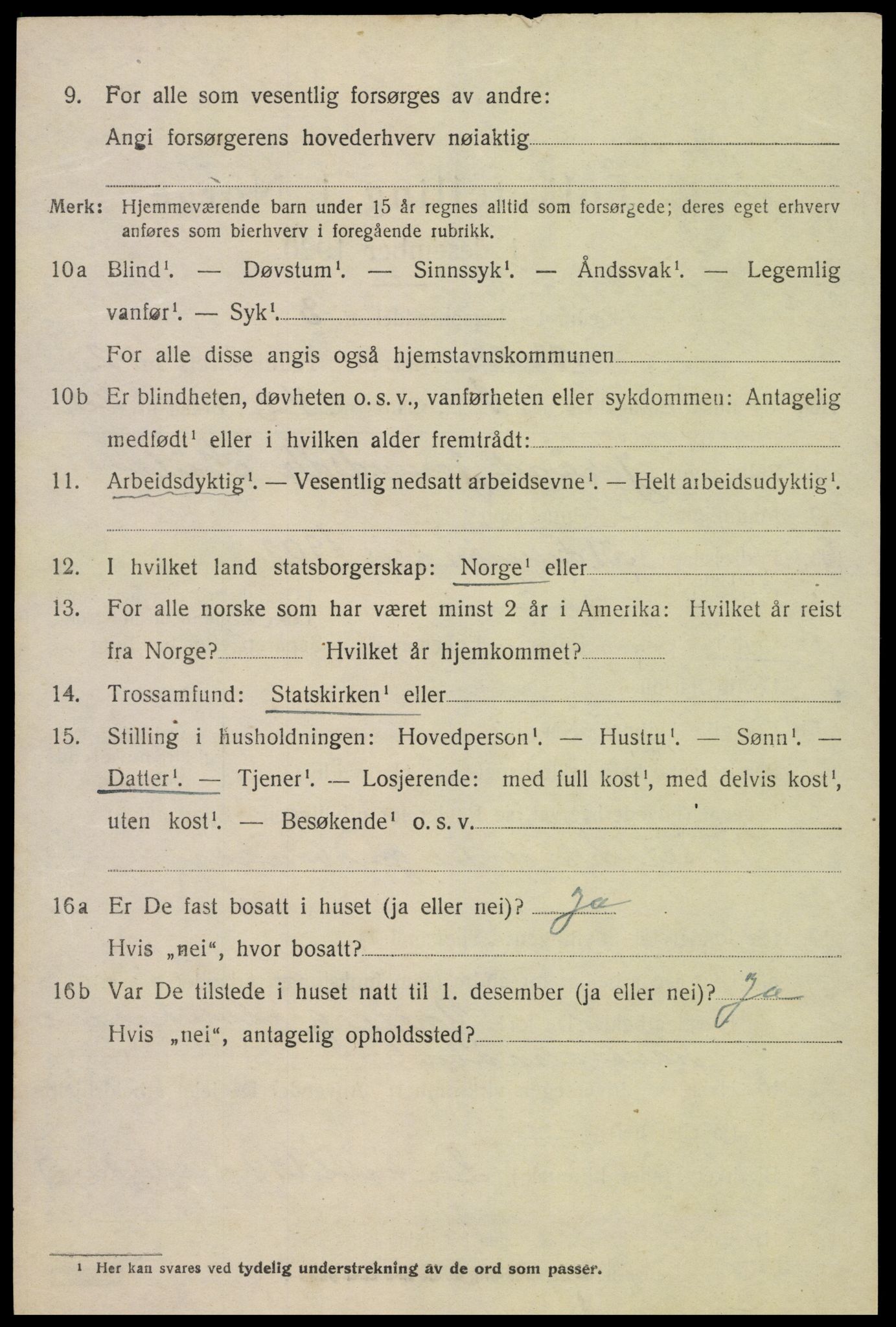 SAK, 1920 census for Valle, 1920, p. 958