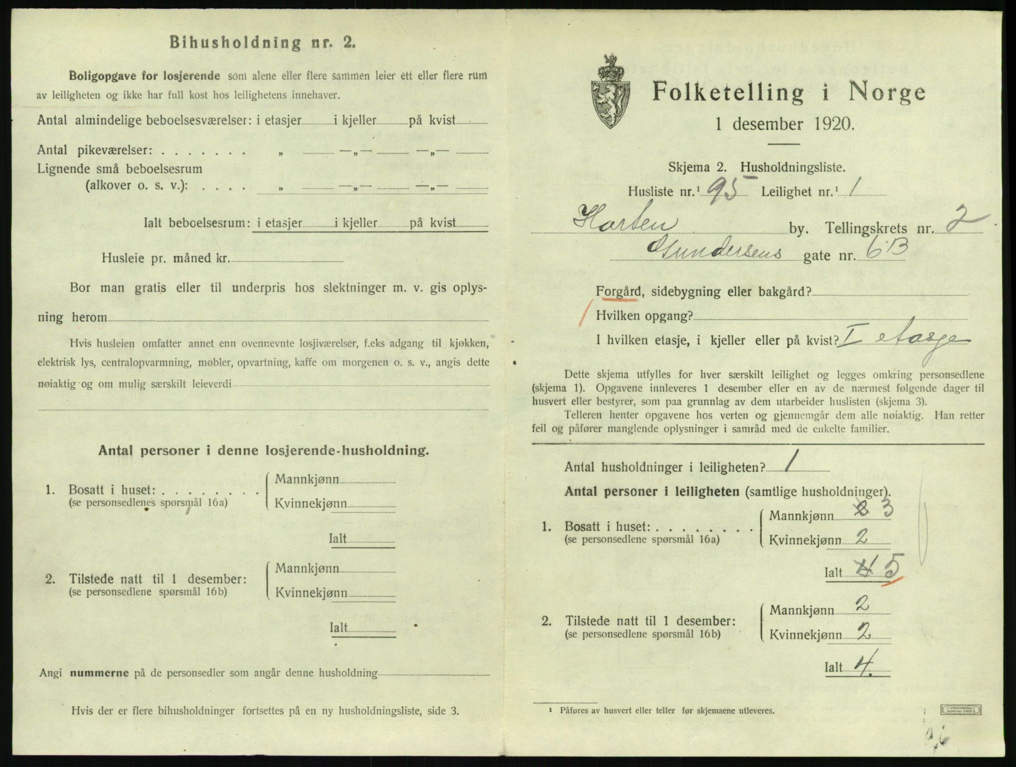 SAKO, 1920 census for Horten, 1920, p. 3693
