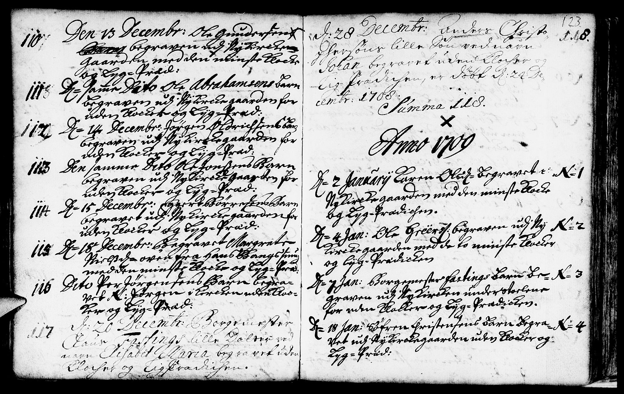 Nykirken Sokneprestembete, AV/SAB-A-77101/H/Haa/L0009: Parish register (official) no. A 9, 1689-1759, p. 123