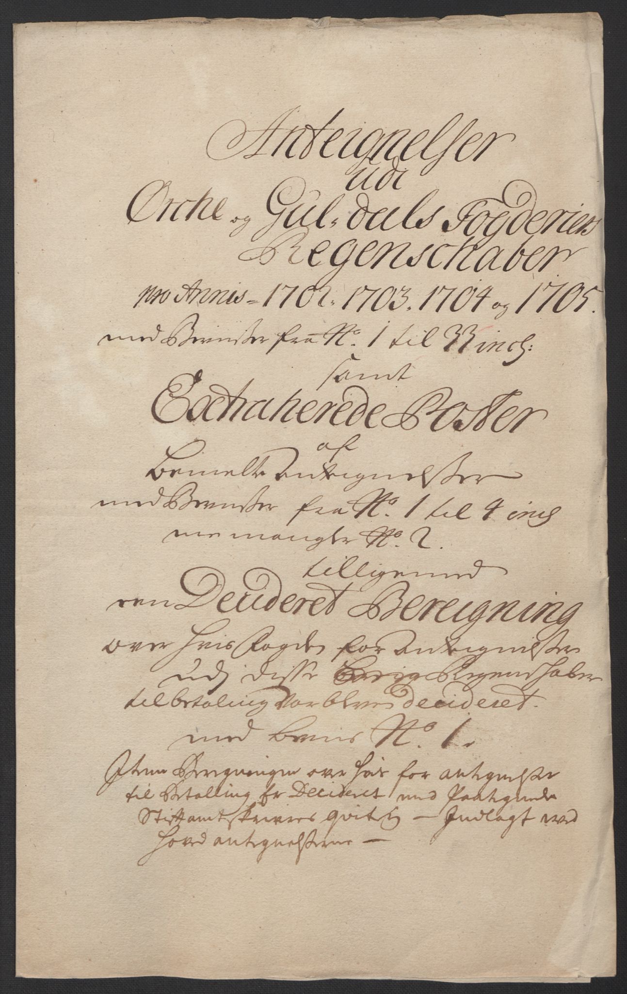 Rentekammeret inntil 1814, Reviderte regnskaper, Fogderegnskap, AV/RA-EA-4092/R60/L3955: Fogderegnskap Orkdal og Gauldal, 1705, p. 461