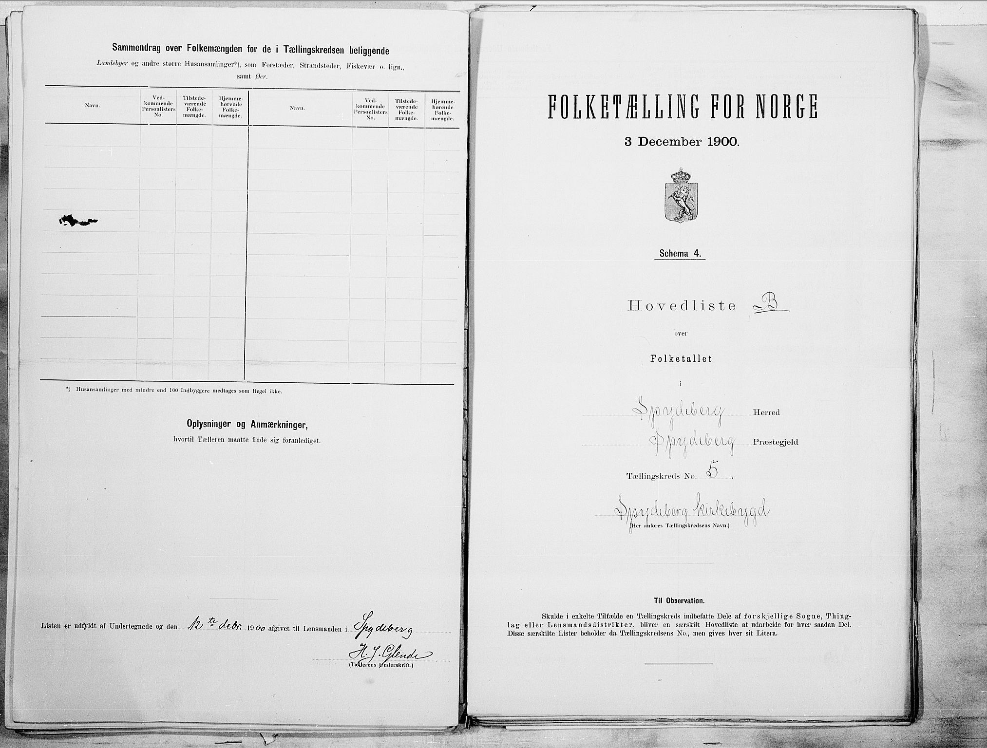 SAO, 1900 census for Spydeberg, 1900, p. 16