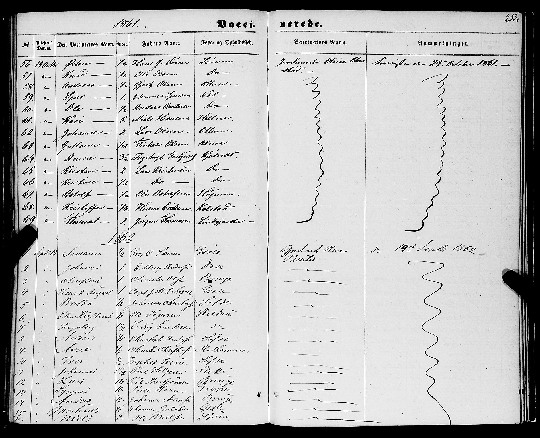 Luster sokneprestembete, SAB/A-81101/H/Haa/Haaa/L0008: Parish register (official) no. A 8, 1860-1870, p. 255