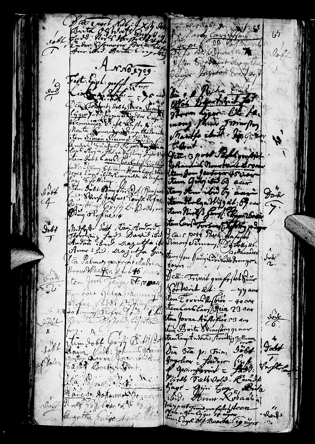Os sokneprestembete, SAB/A-99929: Parish register (official) no. A 5, 1669-1760, p. 65