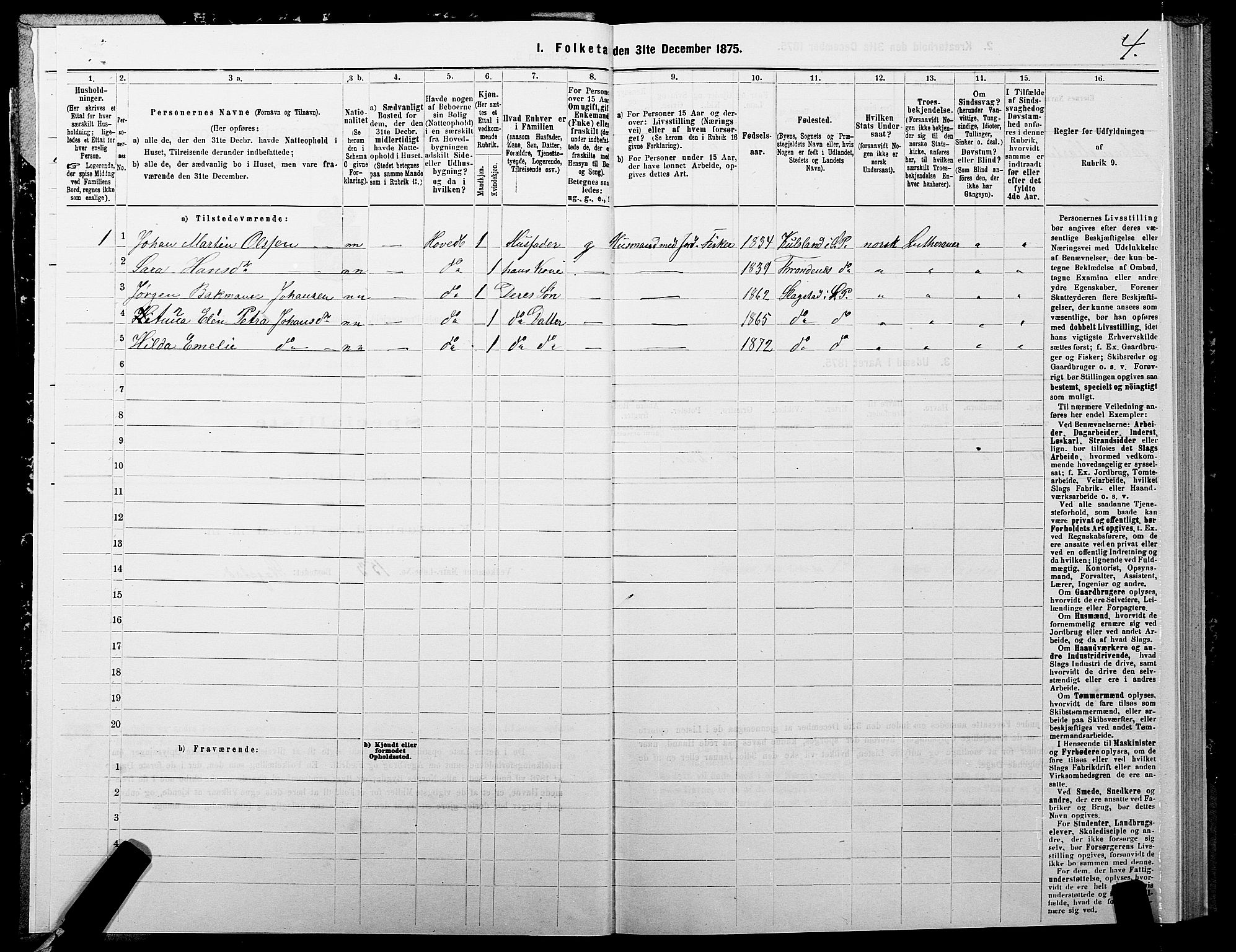 SATØ, 1875 census for 1915P Sand, 1875, p. 1004