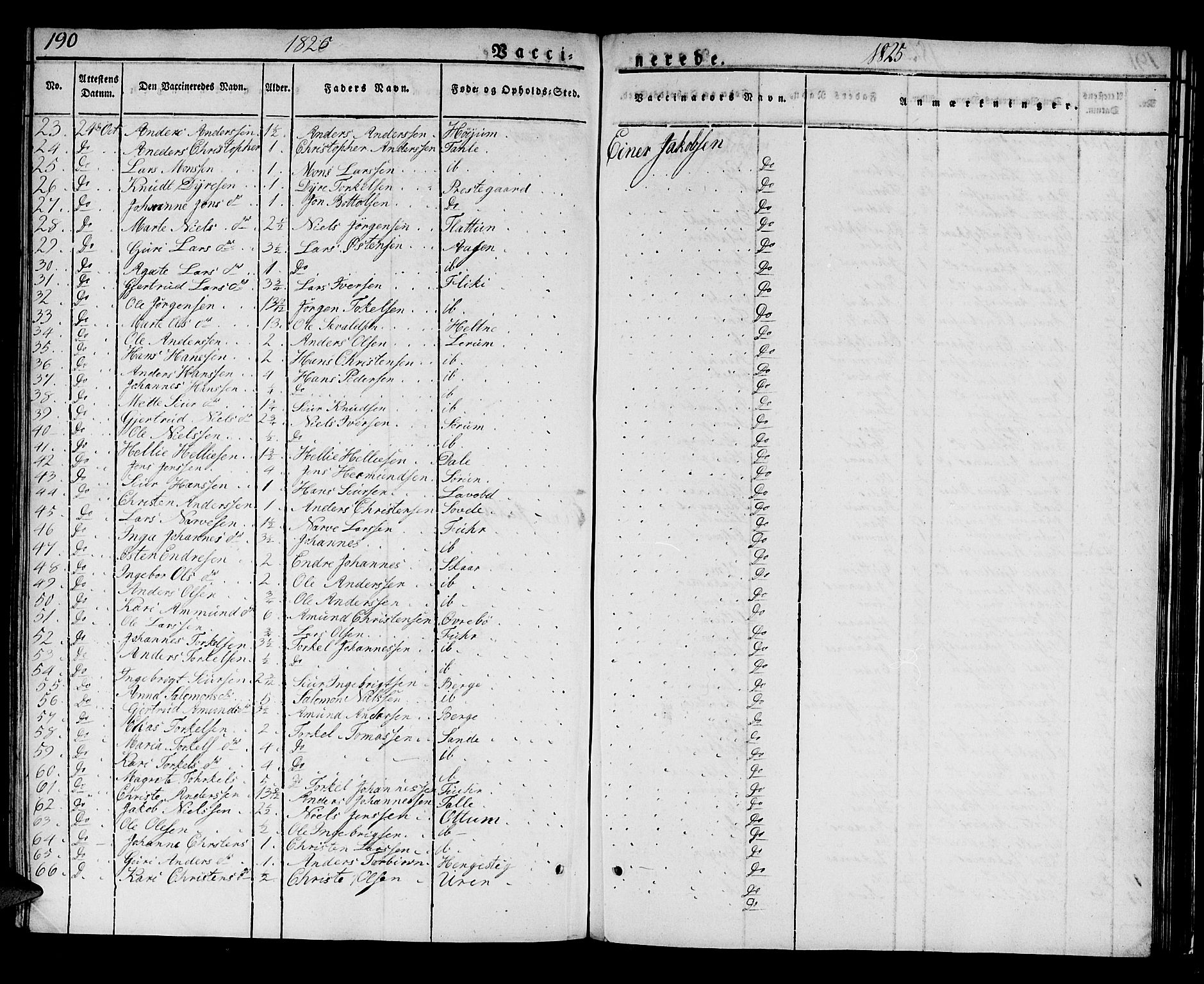 Luster sokneprestembete, AV/SAB-A-81101/H/Haa/Haaa/L0004: Parish register (official) no. A 4, 1821-1832, p. 190